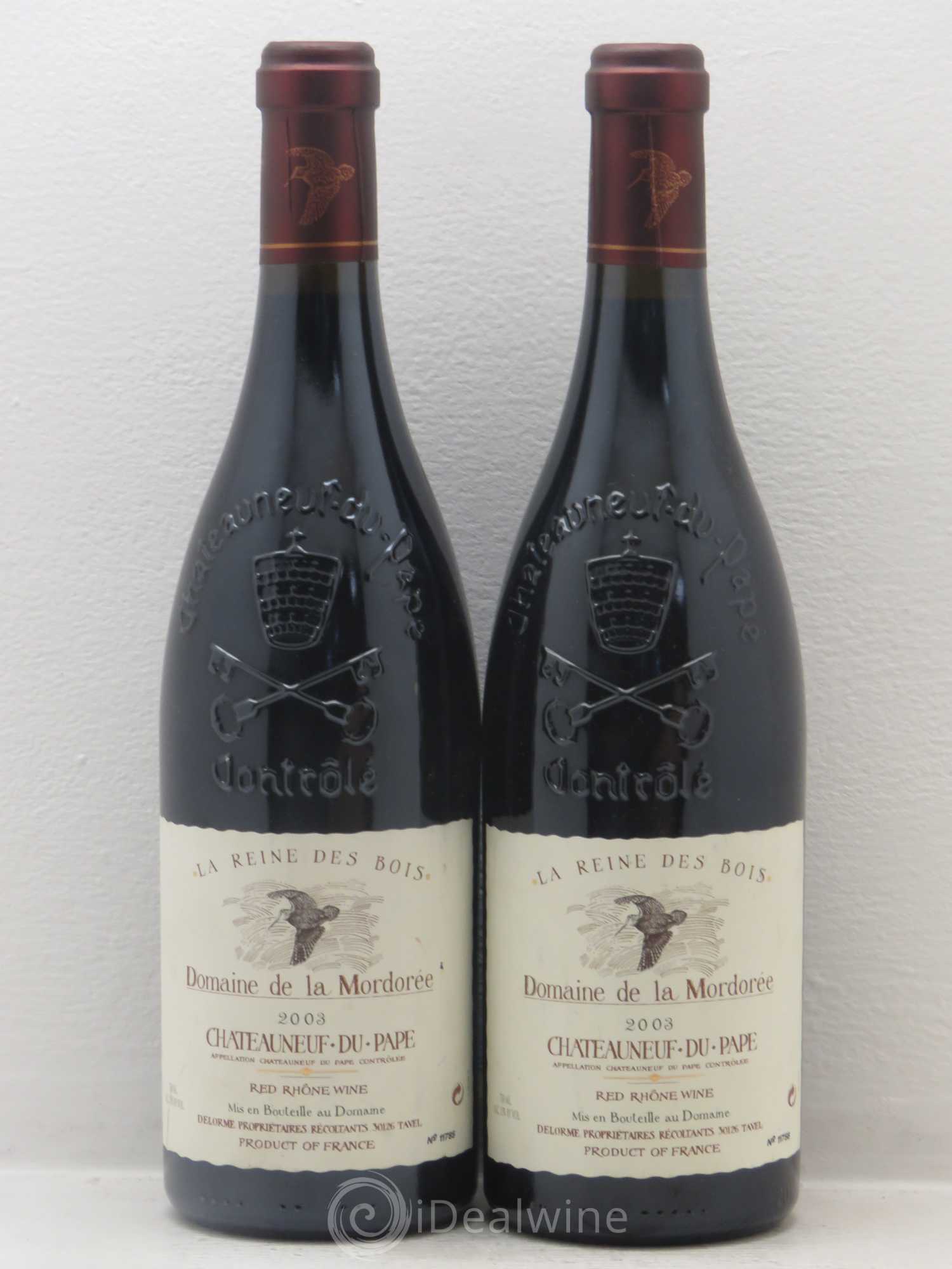 Châteauneuf-du-Pape Cuvée de la Reine des Bois La Mordorée (Domaine de) 2003 - Lot de 2 bouteilles - 0