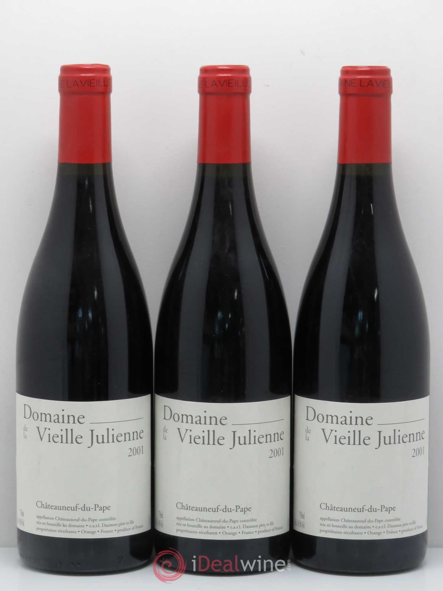 Châteauneuf-du-Pape Vieille Julienne (Domaine de la) Jean-Paul Daumen 2001 - Lot de 3 bouteilles - 0