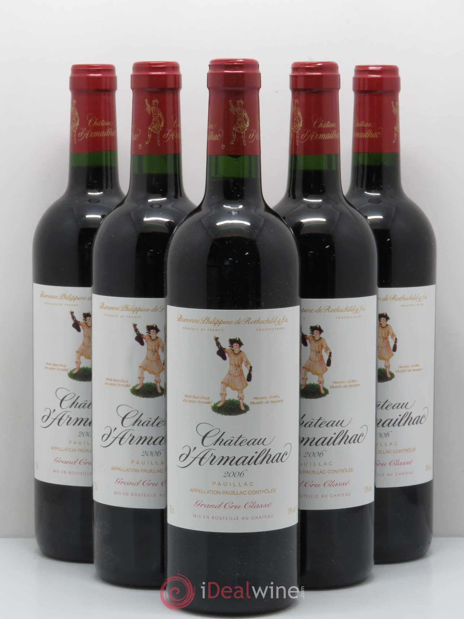 Château d' Armailhac - Mouton Baron(ne) Philippe 5ème Grand Cru Classé 2006 - Lot de 5 bouteilles - 0