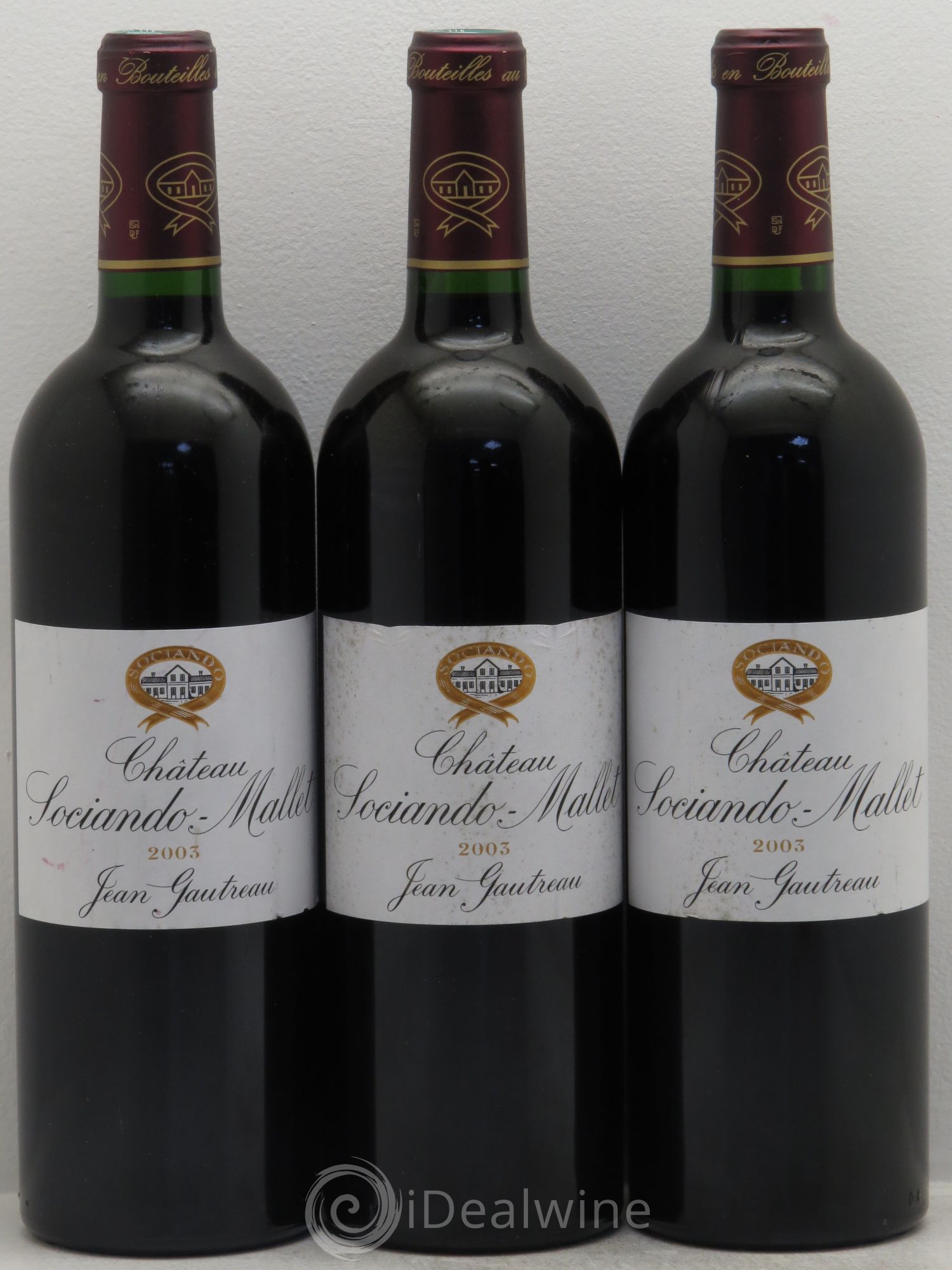 Château Sociando Mallet 2003 - Lot de 3 bouteilles - 0