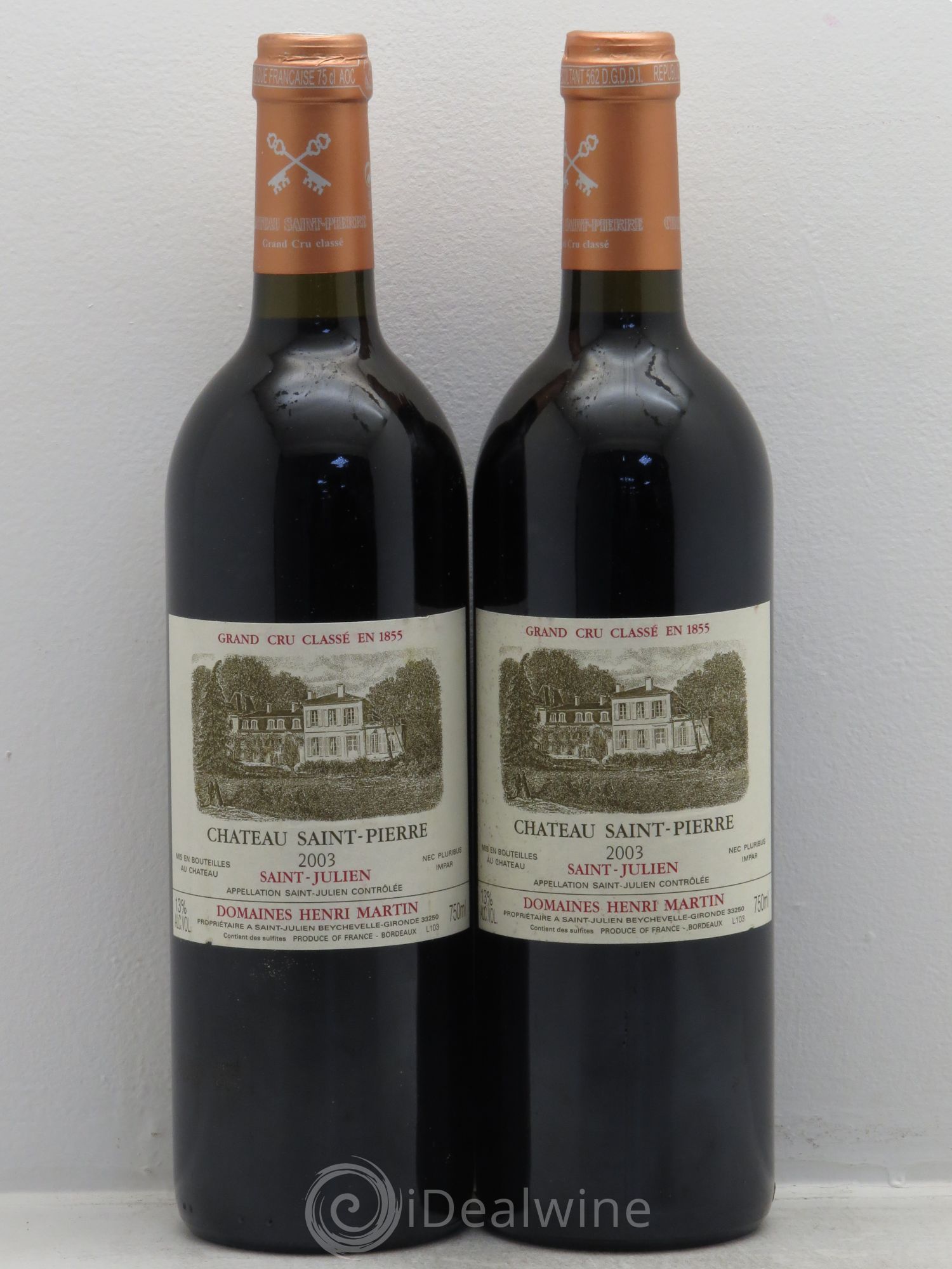Château Saint-Pierre 4ème Grand Cru Classé 2003 - Lot de 2 bouteilles - 0