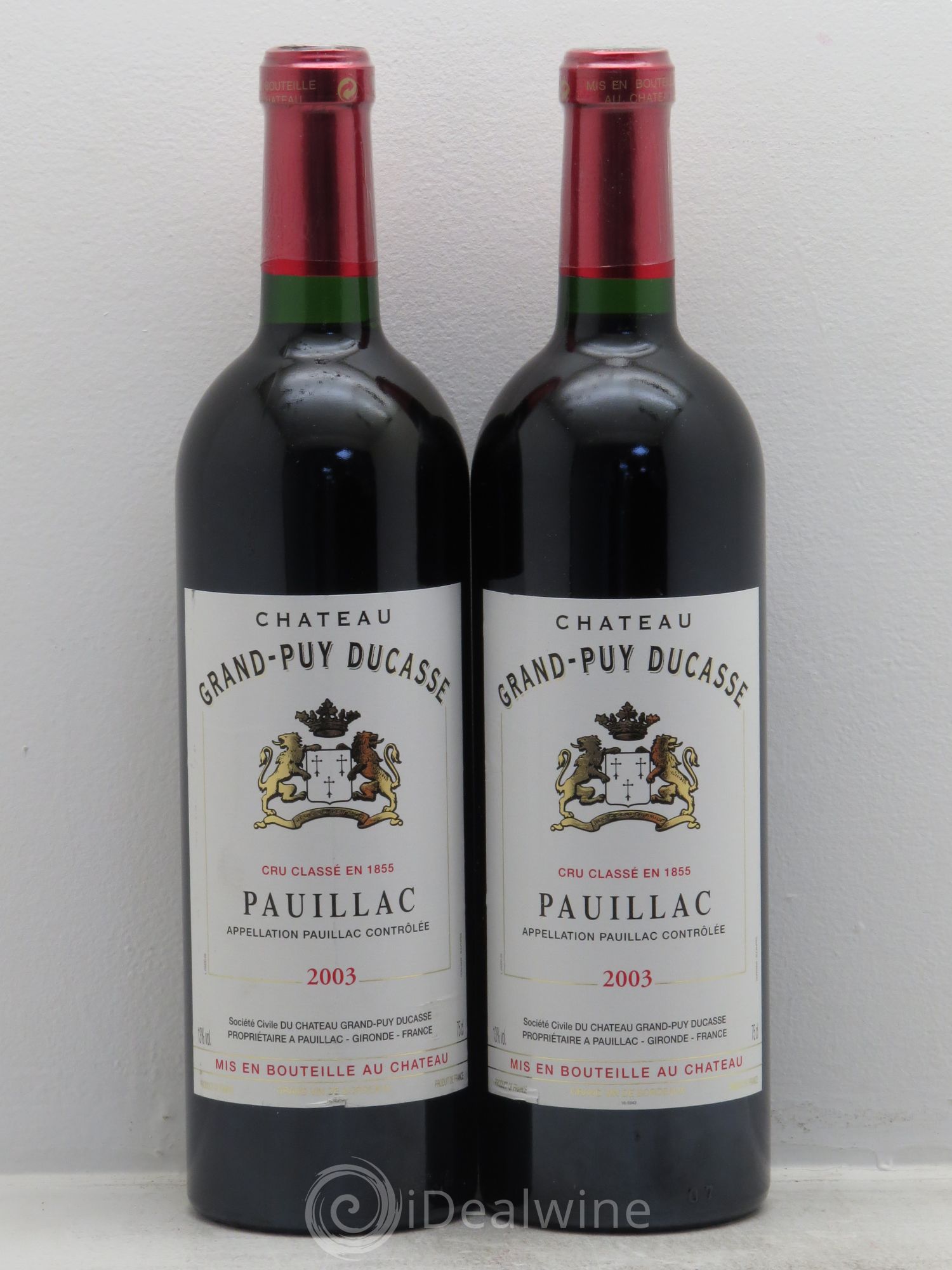 Château Grand Puy Ducasse 5ème Grand Cru Classé 2003 - Lot de 2 bouteilles - 0