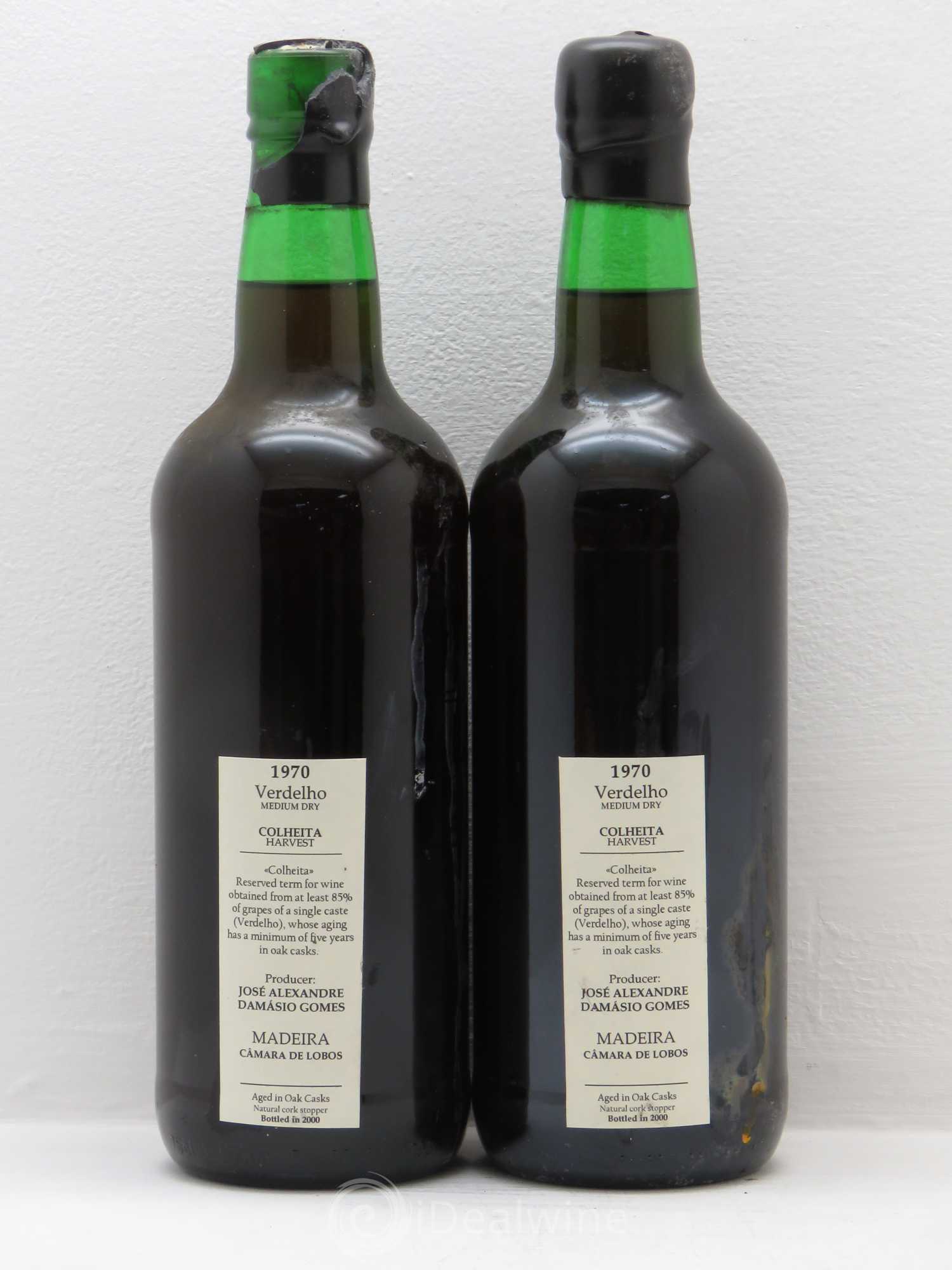 Madère Verdhello Medium Dry Colheita Harvest Damasio Gomes 1970 - Posten von 2 Flaschen - 1