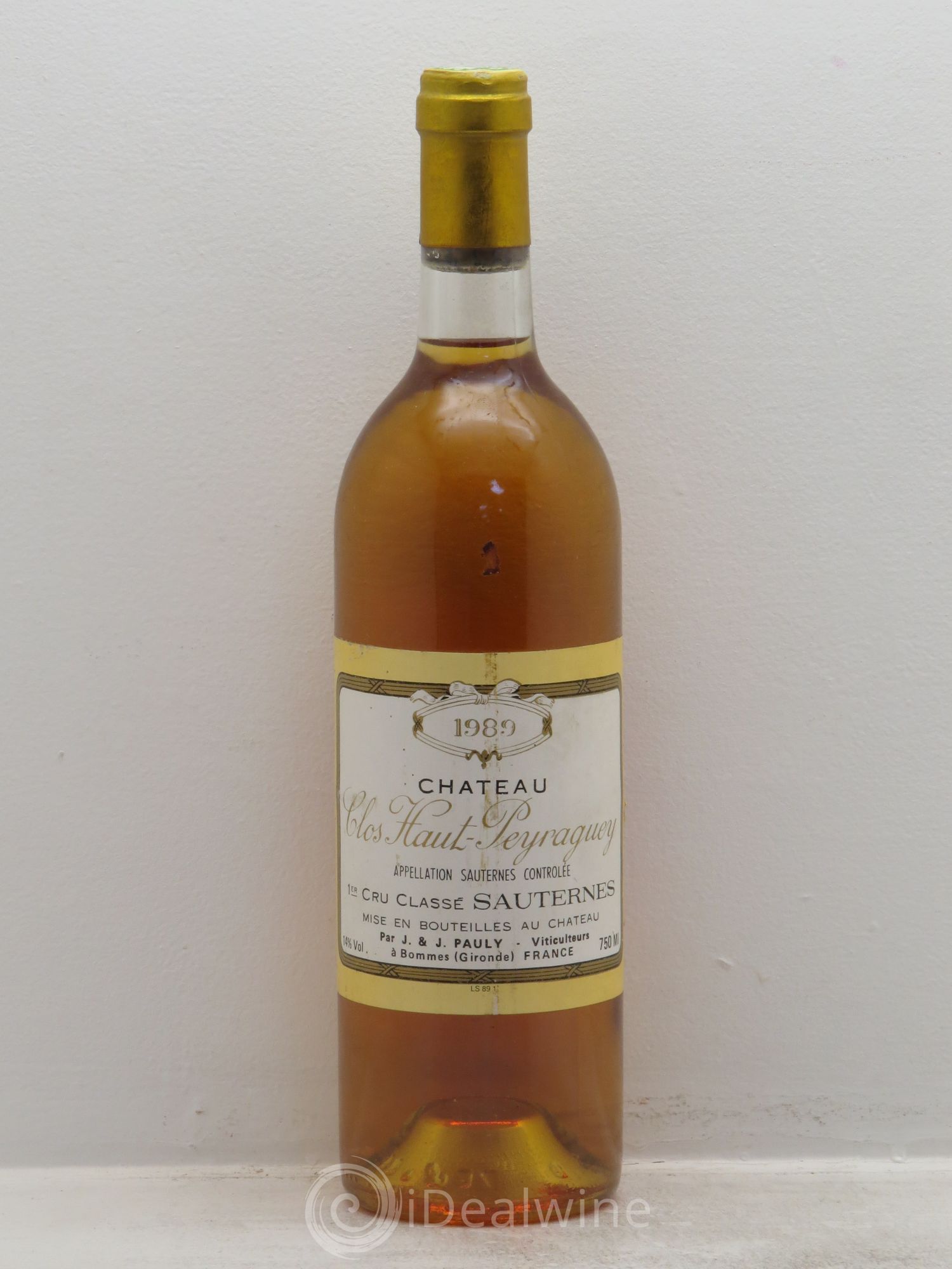 Clos Haut-Peyraguey 1er Grand Cru Classé 1989 - Lotto di 1 bottiglia - 0