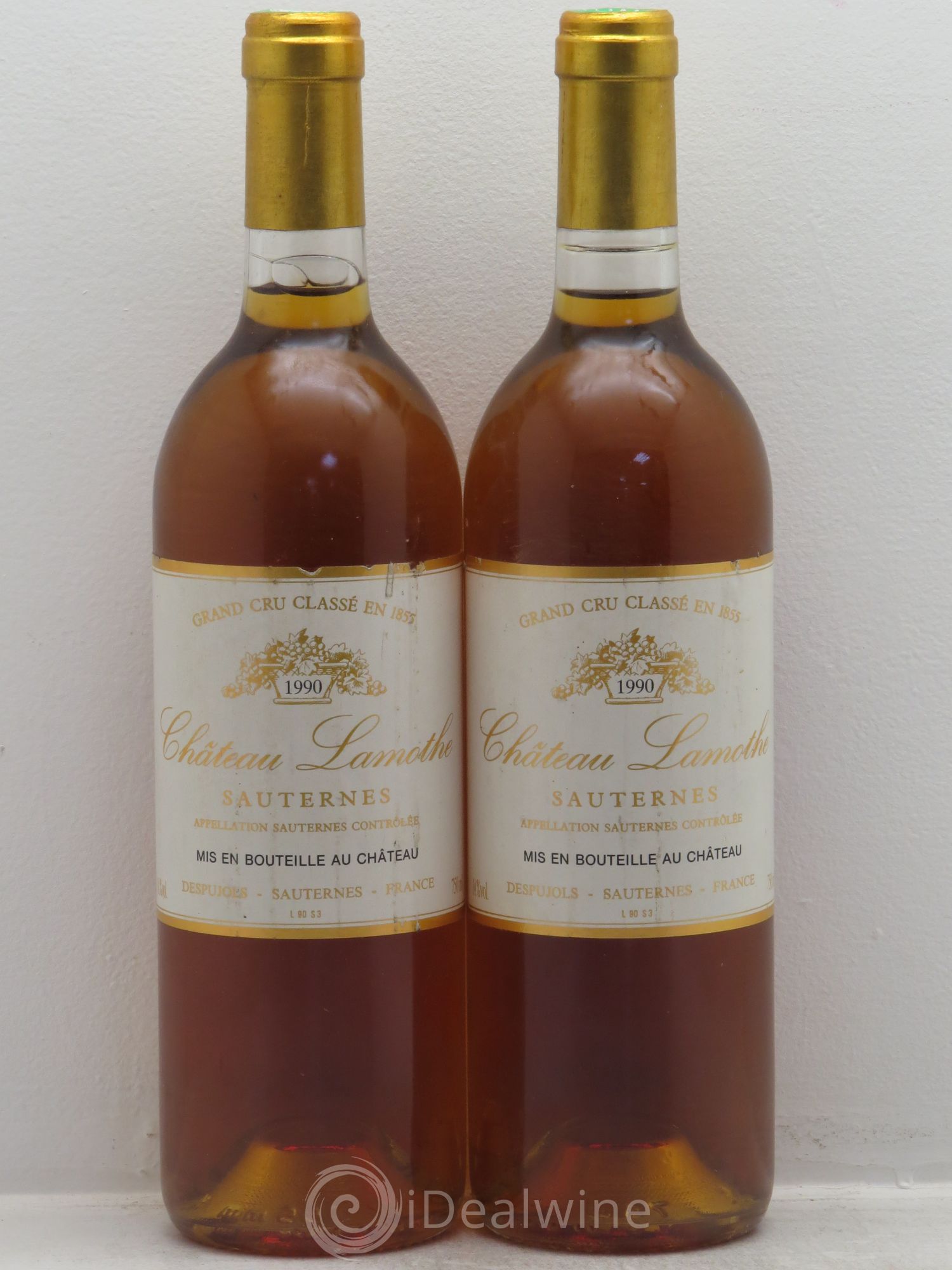Château Lamothe 2ème Grand Cru Classé 1990 - Lotto di 2 bottiglie - 0