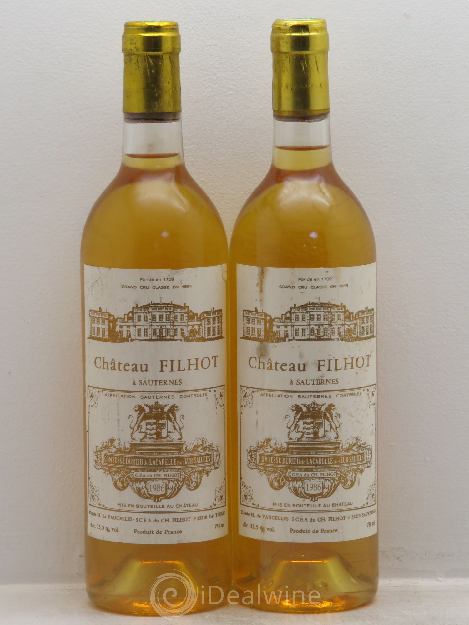 Château Filhot 2ème Grand Cru Classé 1986 - Lotto di 2 bottiglie - 0