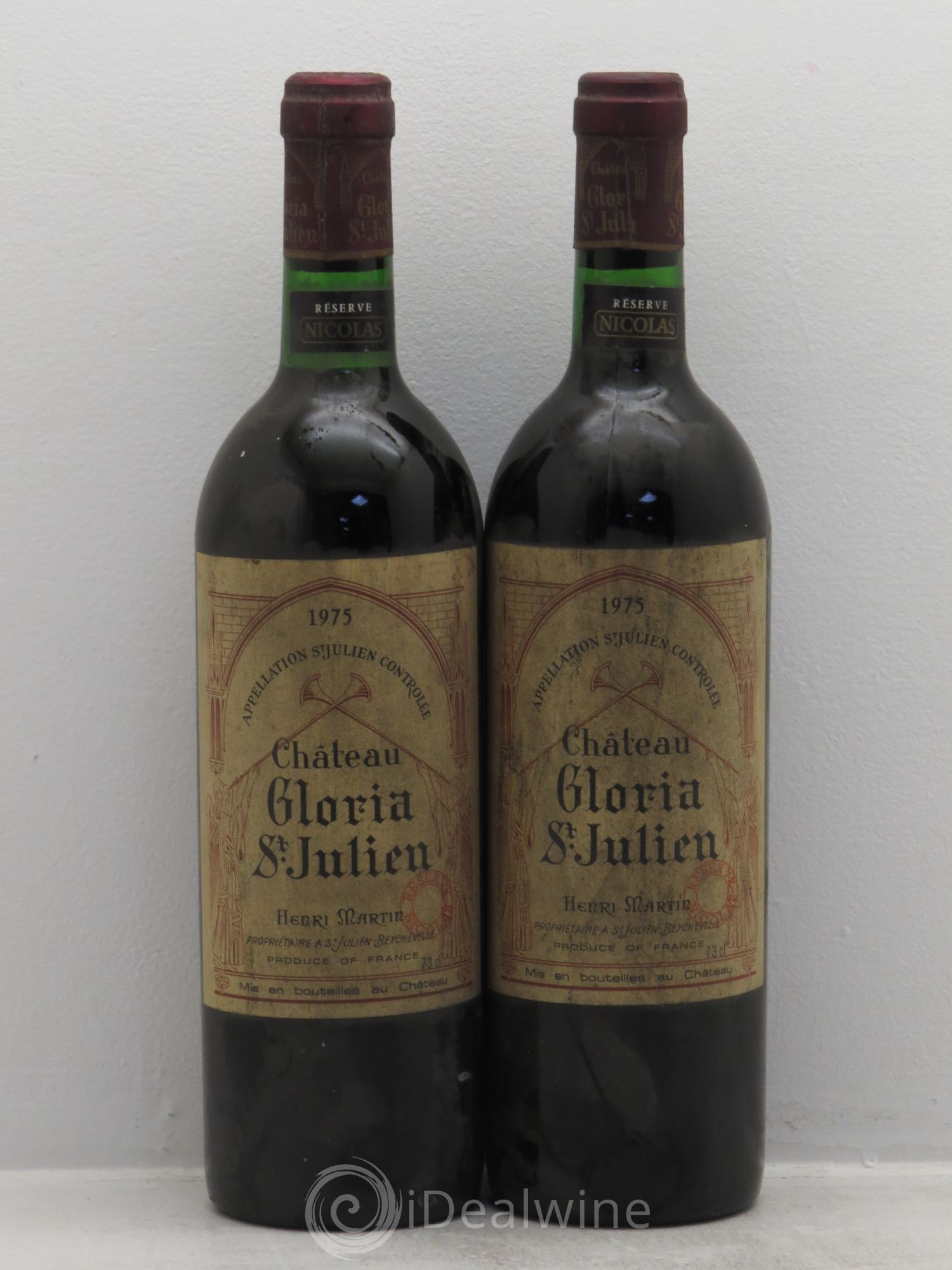 Château Gloria Nicolas 1975 - Lot de 2 bouteilles - 0