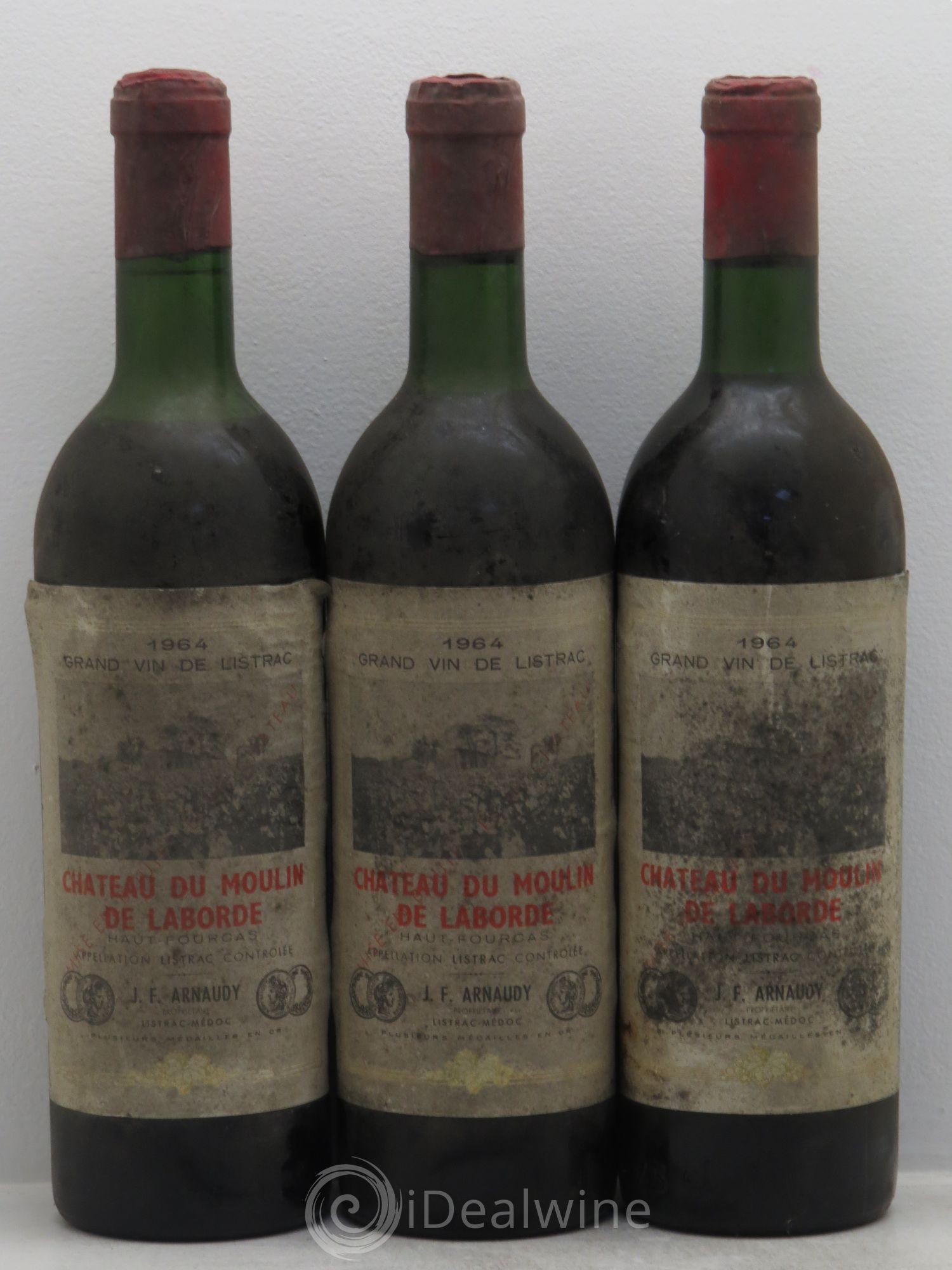 Château Moulin de Laborde Cru Bourgeois 1964 - Lot de 3 bouteilles - 0
