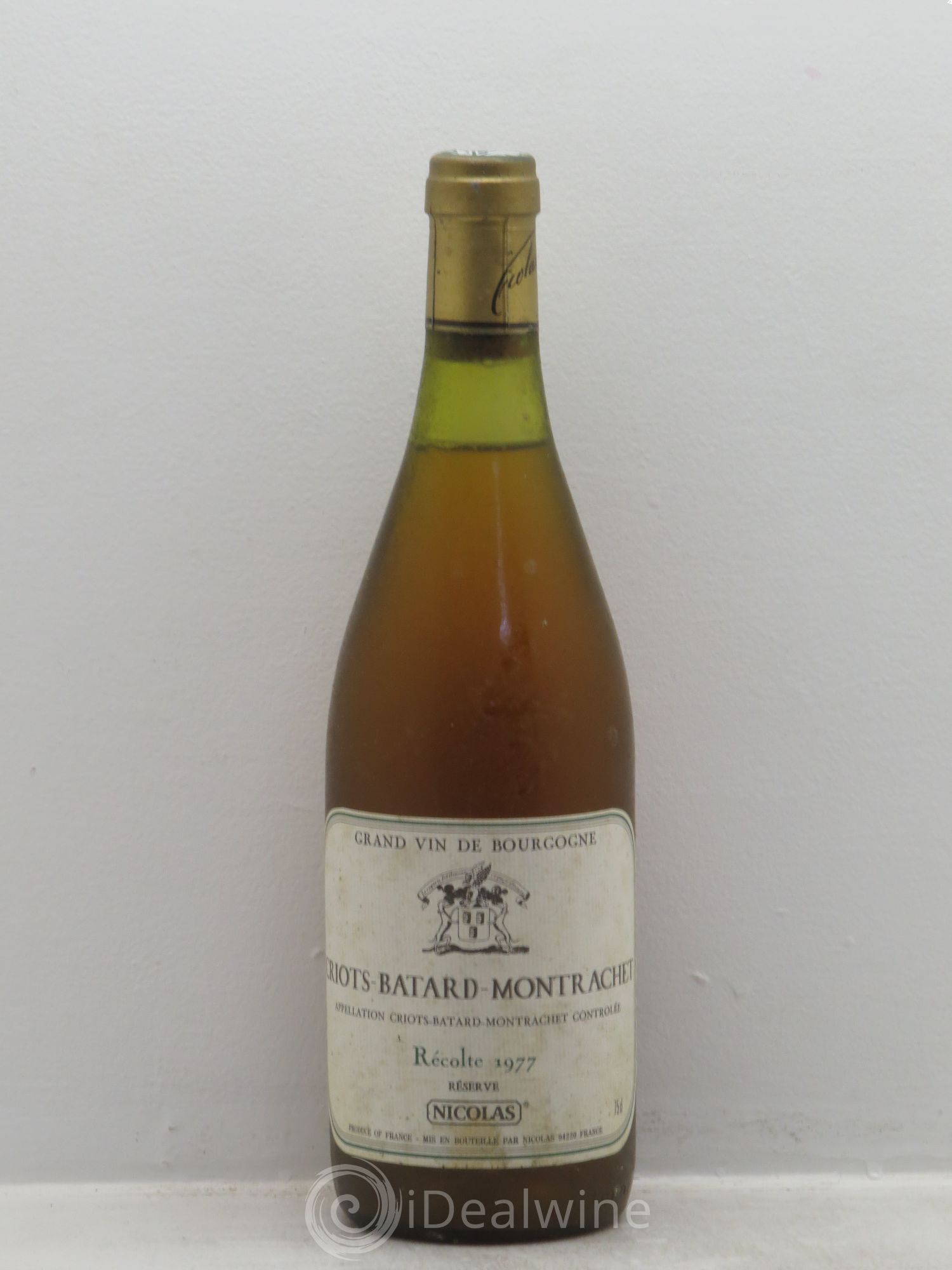 Criots-Bâtard-Montrachet Grand Cru Tampon Nicolas 1977 - Lot de 1 bouteille - 0