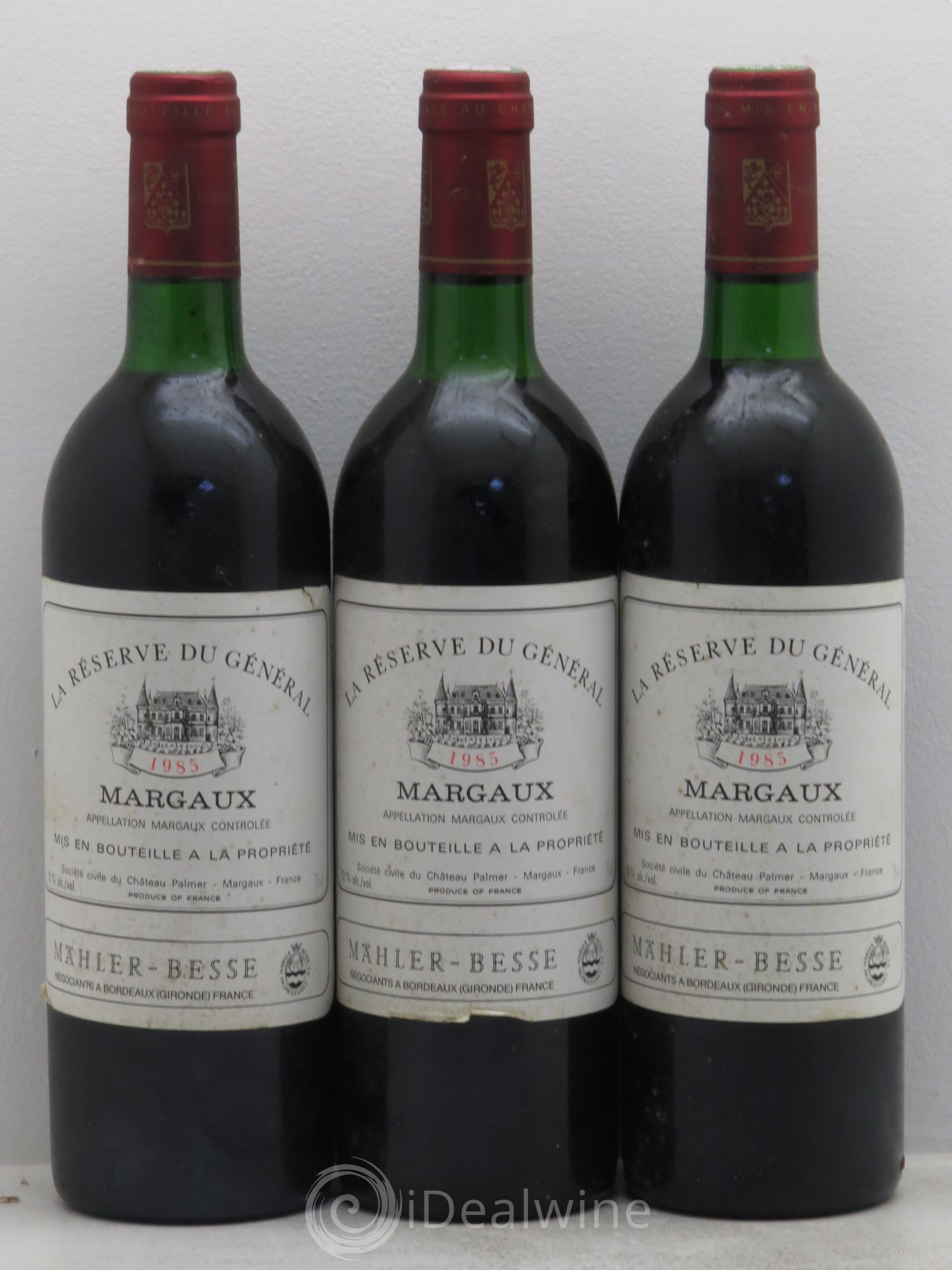 Bordeaux Margaux la réserve du général Mahler Besse 1985 - Posten von 3 Flaschen - 0