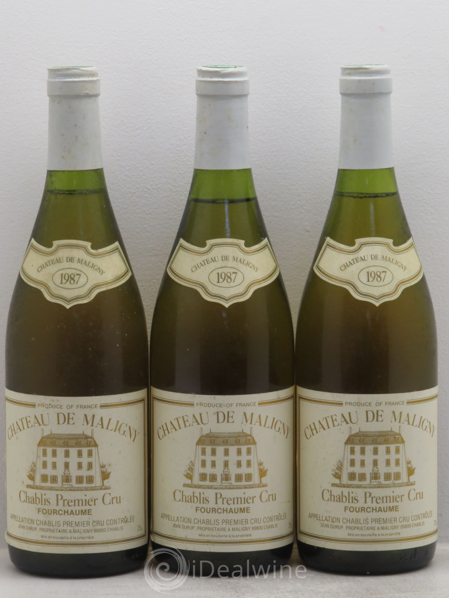 Chablis 1er Cru De Maligny 1987 - Posten von 3 Flaschen - 0