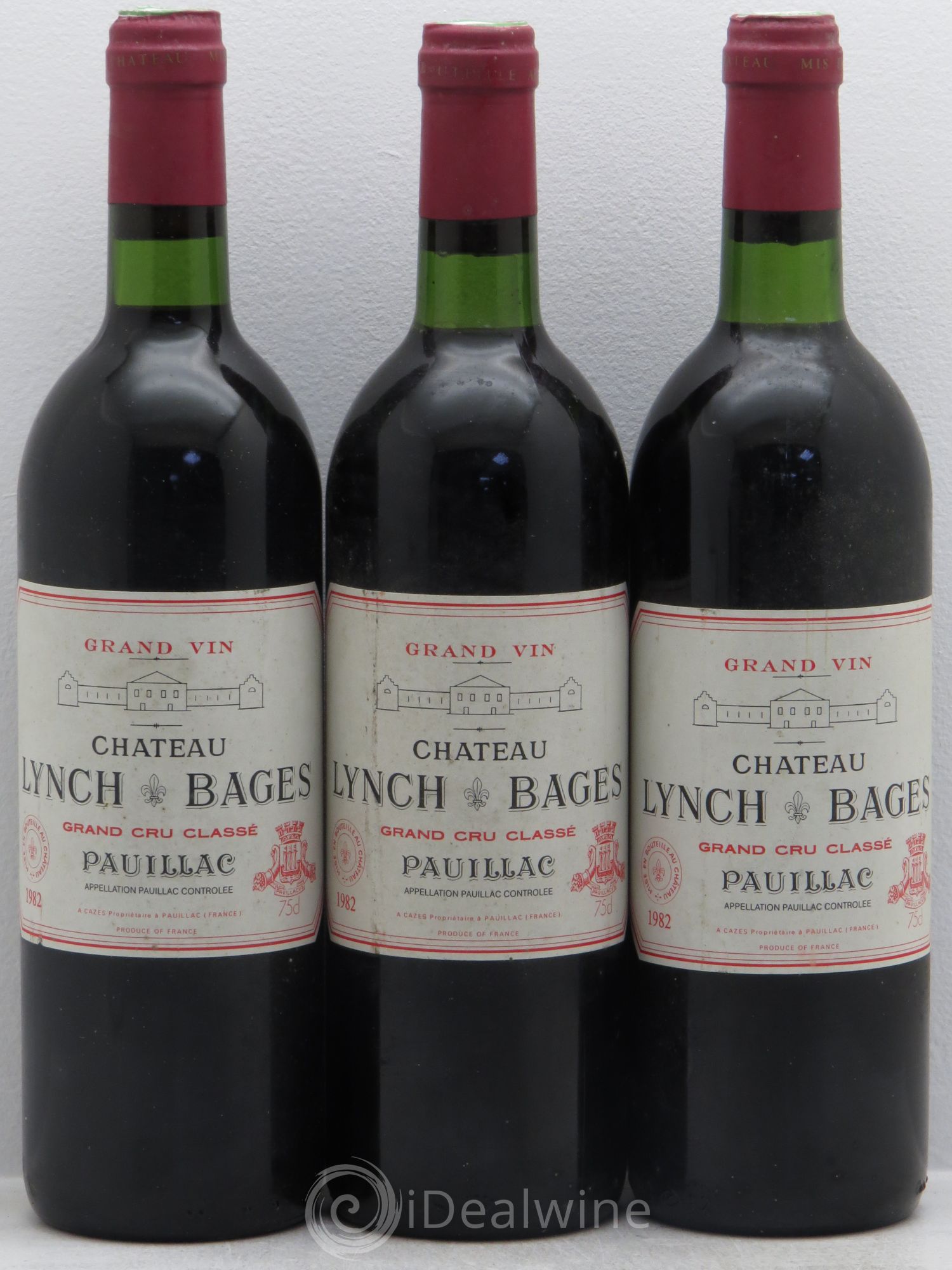 Château Lynch Bages 5ème Grand Cru Classé 1982 - Lot de 3 bouteilles - 0