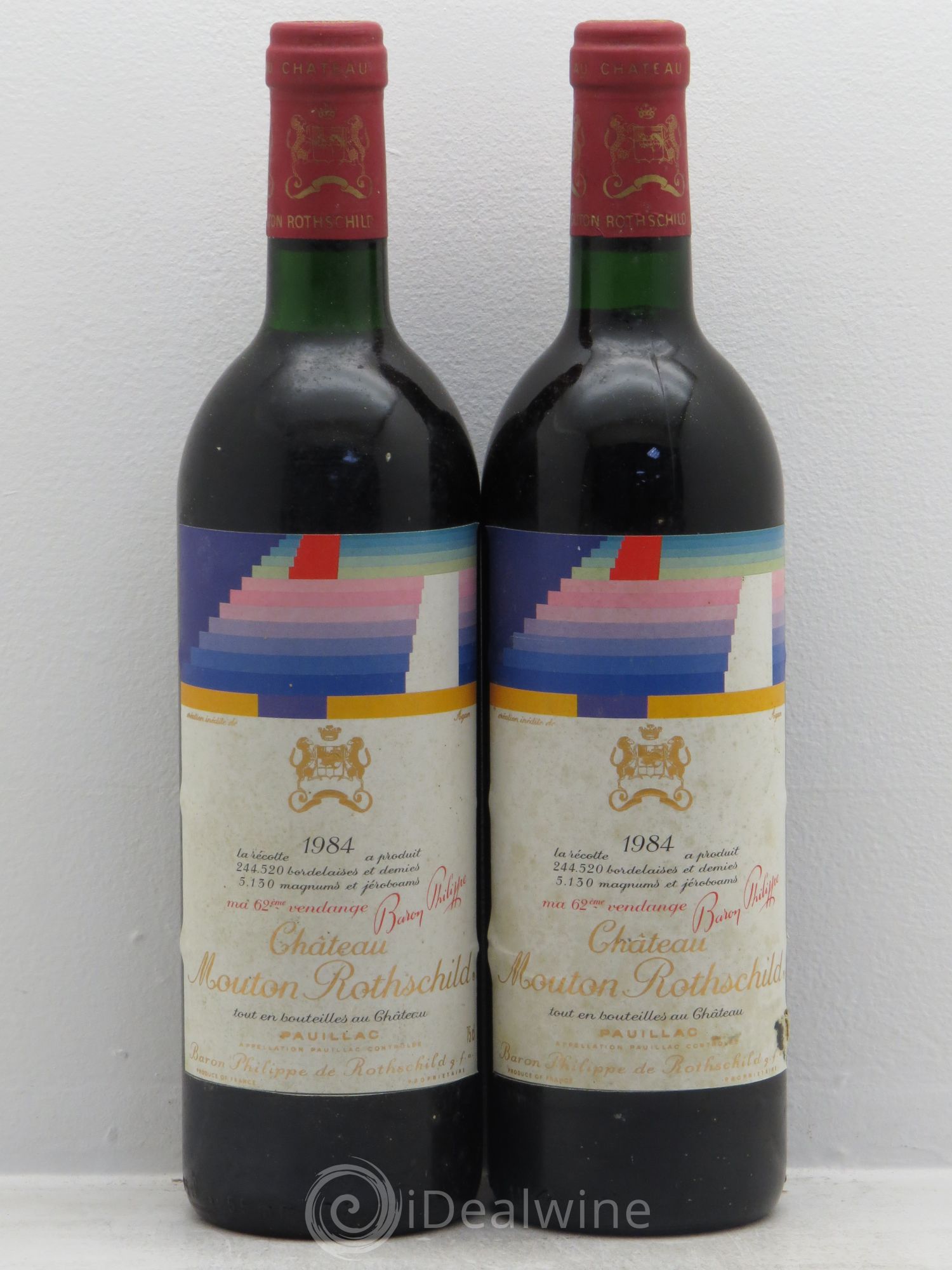 Château Mouton Rothschild 1er Grand Cru Classé 1984 - Lot de 2 bouteilles - 0