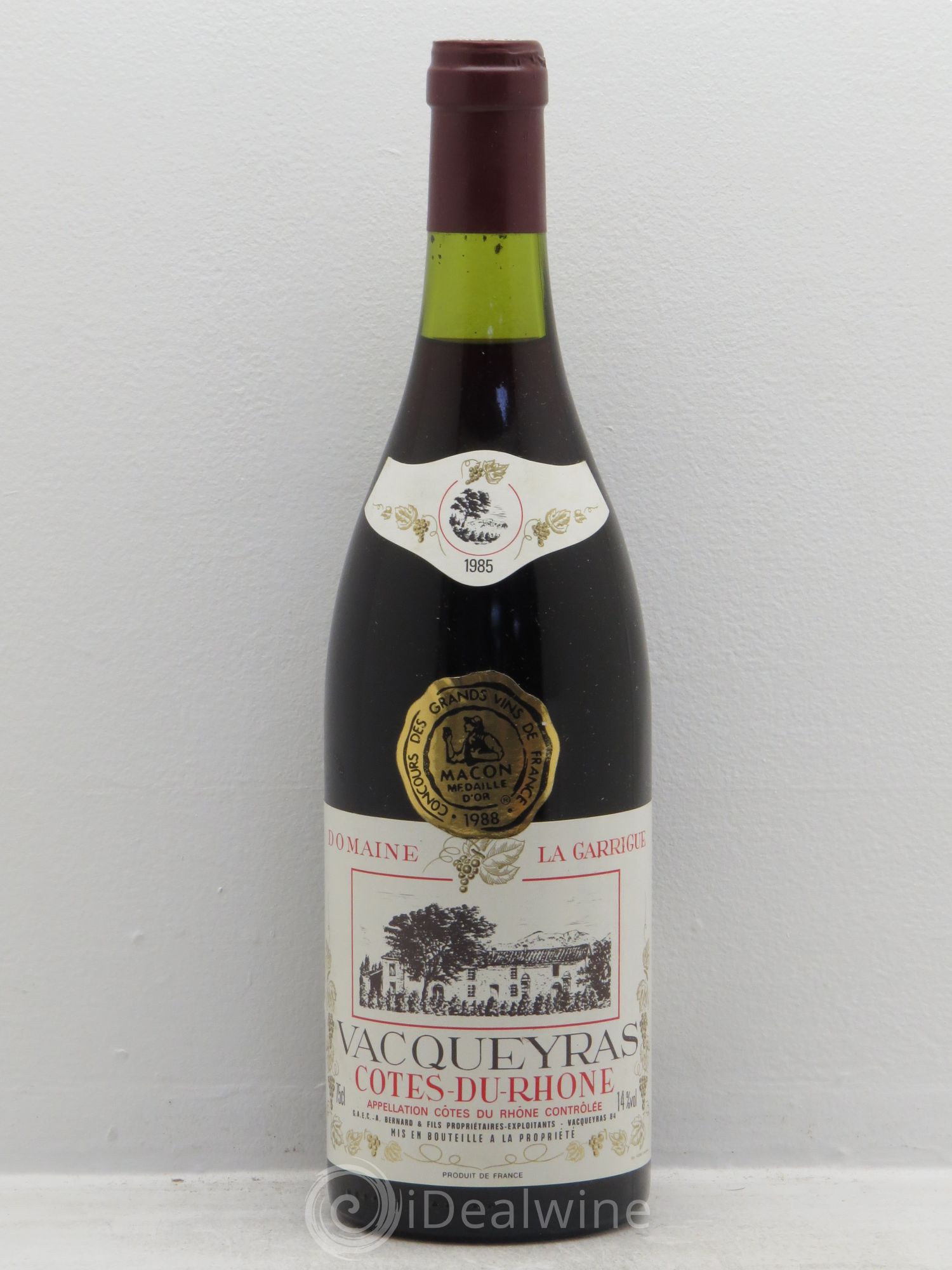Vacqueyras Côte du Rhône Domaine de La Garrigue (sans prix de réserve) 1985 - Posten von 1 Flasche - 0