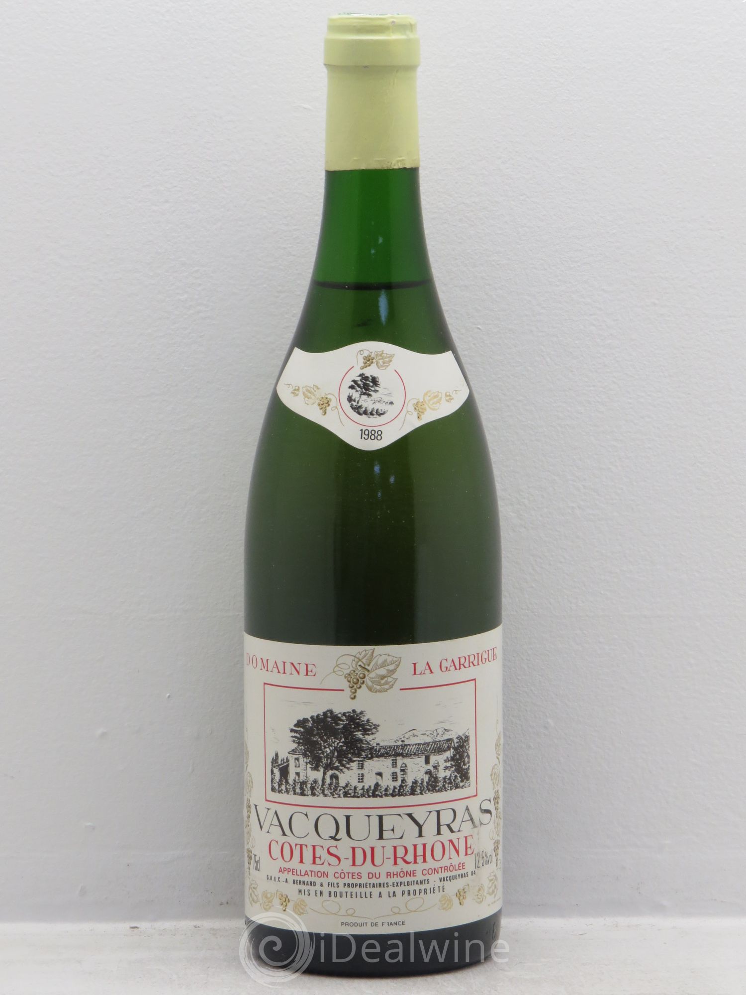 Rhône Vacqueyras Domaine de La Garrigue (sans prix de réserve) 1988 - Posten von 1 Flasche - 0