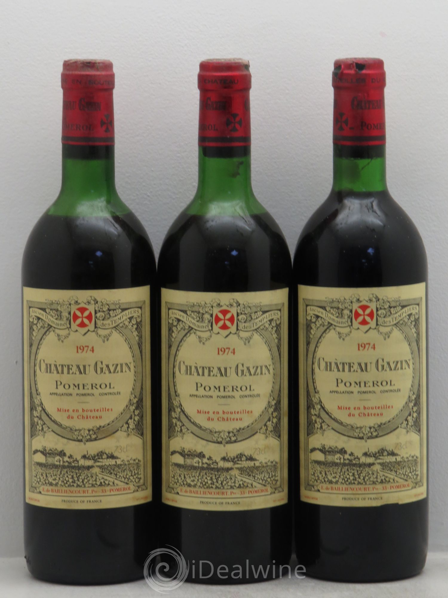 Château Gazin 1974 - Lot de 3 bouteilles - 0