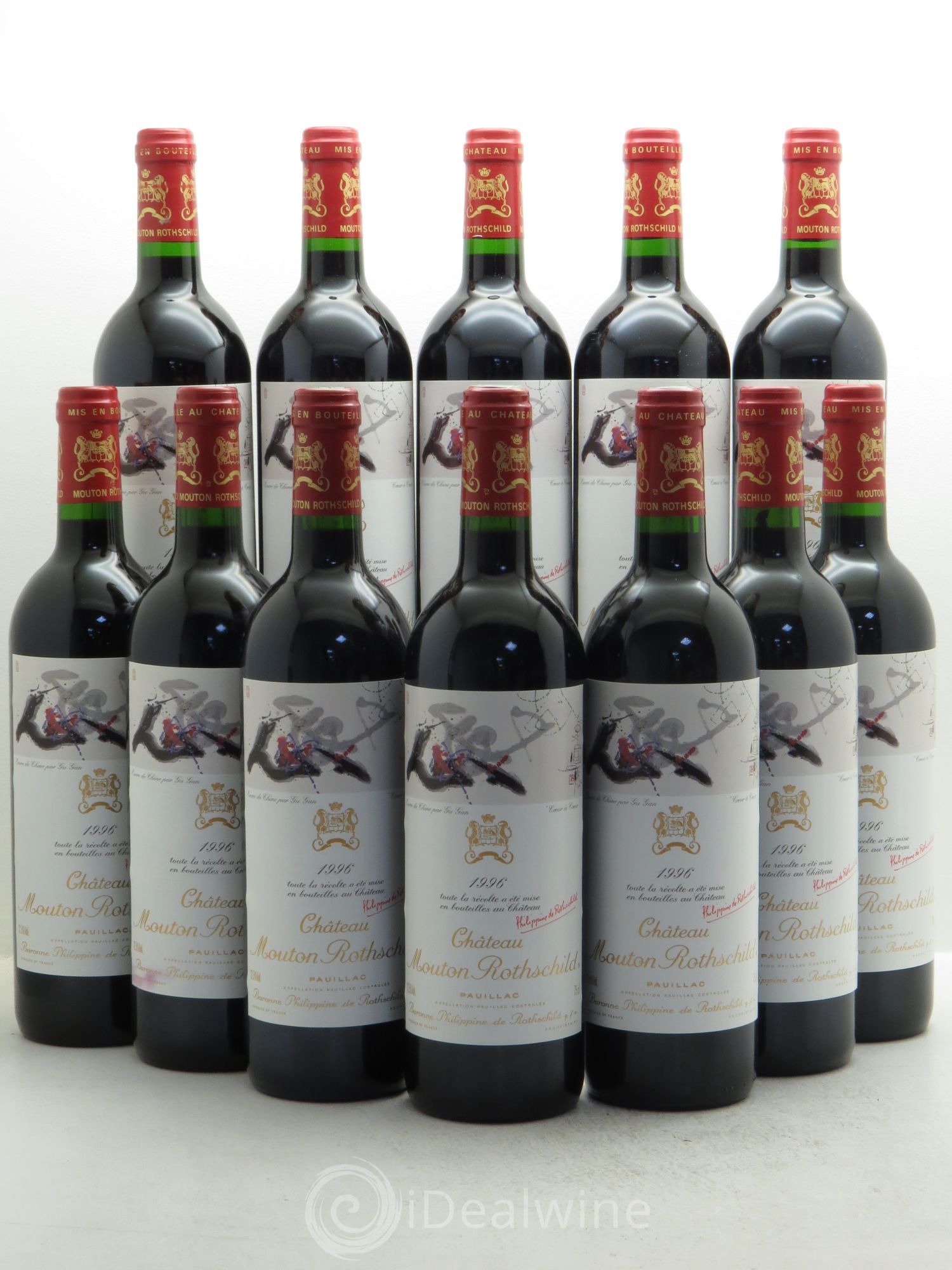 Château Mouton Rothschild 1er Grand Cru Classé 1996 - Lot de 12 bouteilles - 0