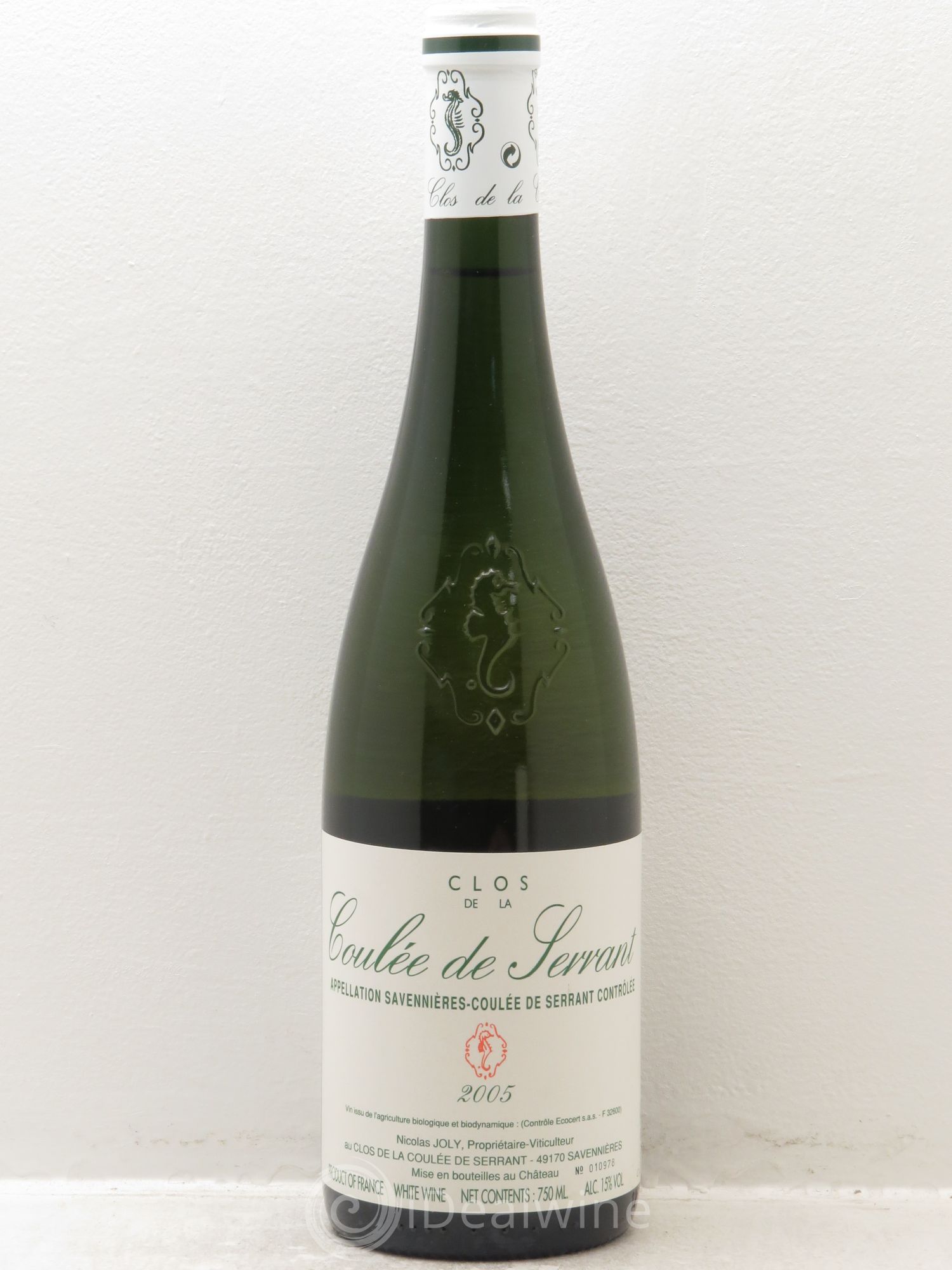 Savennières Clos de la Coulée de Serrant Vignobles de la Coulée de Serrant - Nicolas Joly 2005 - Lot de 1 bouteille - 0