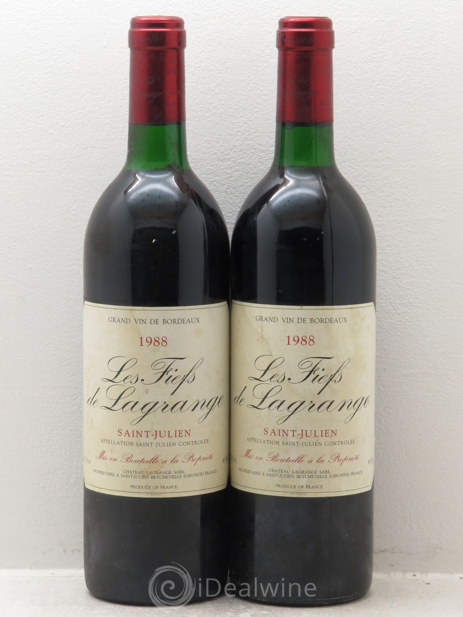 Les Fiefs de Lagrange Second Vin 1988 - Lot de 2 bouteilles - 0