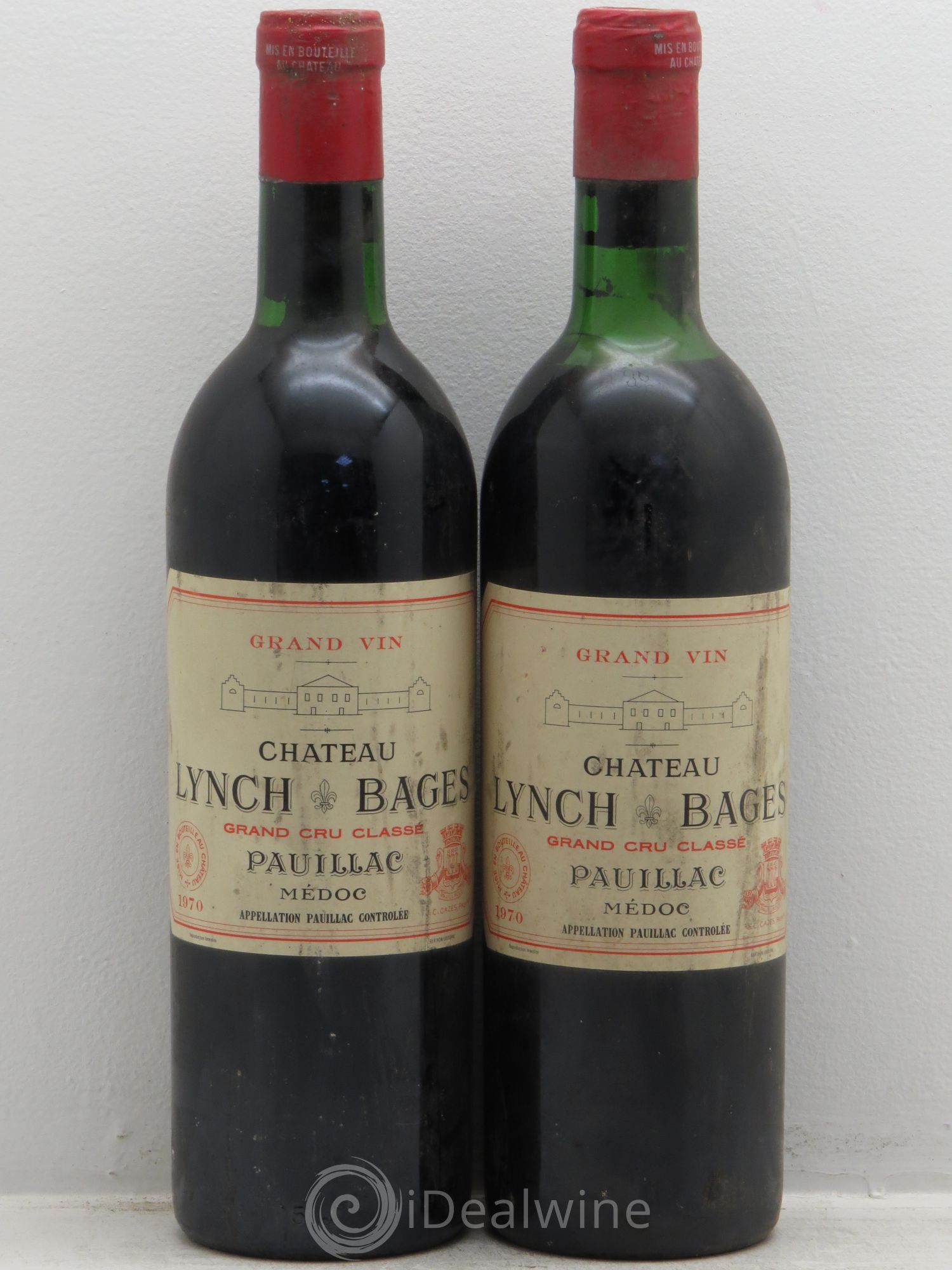 Château Lynch Bages 5ème Grand Cru Classé 1970 - Lot de 2 bouteilles - 0