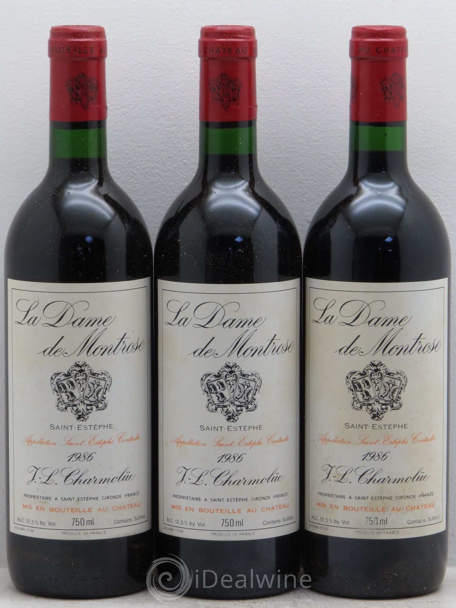 La Dame de Montrose Second Vin 1986 - Lot de 3 bouteilles - 0