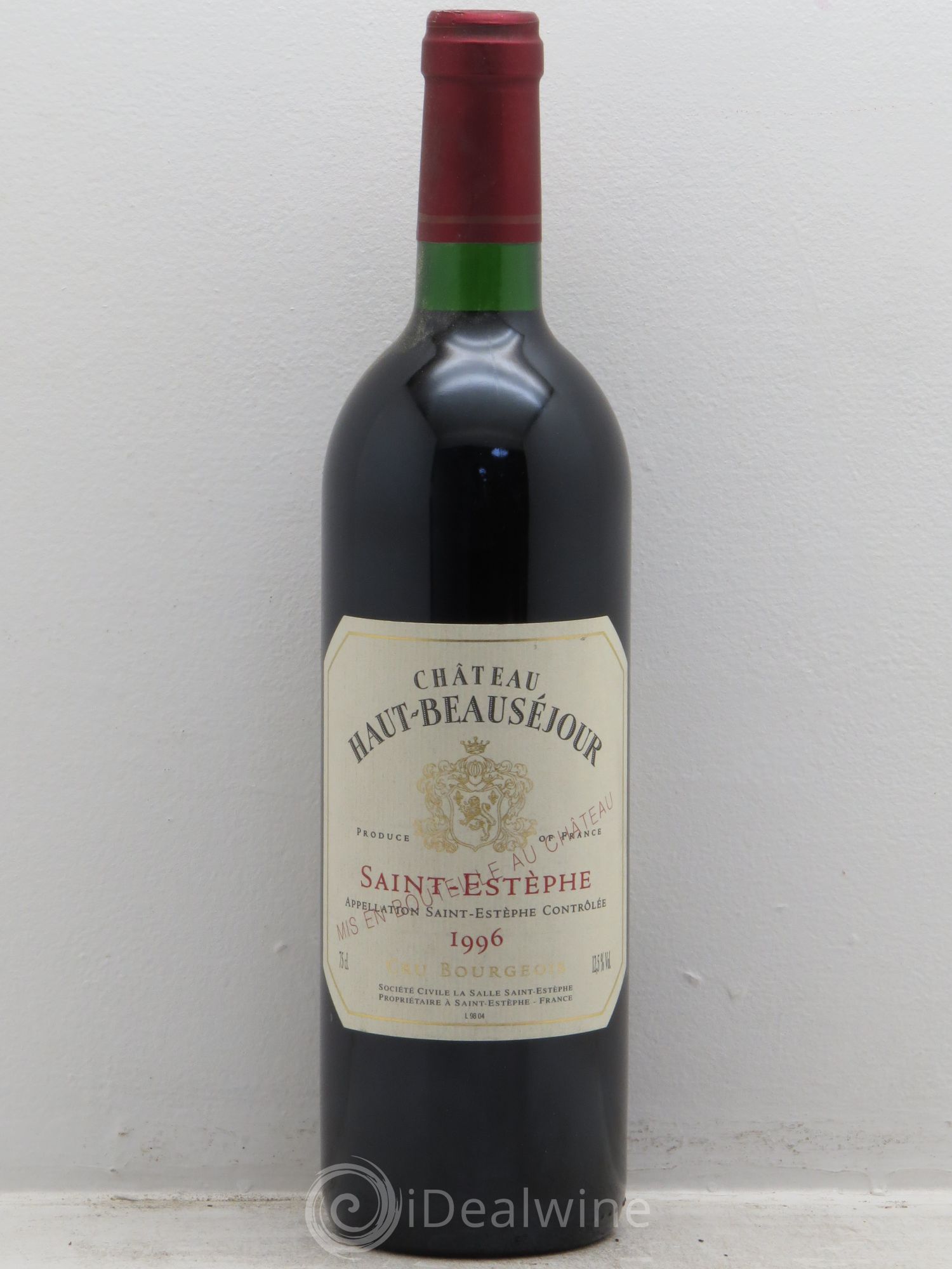 Château Haut Beauséjour Cru Bourgeois 1996 - Lot de 1 bouteille - 0