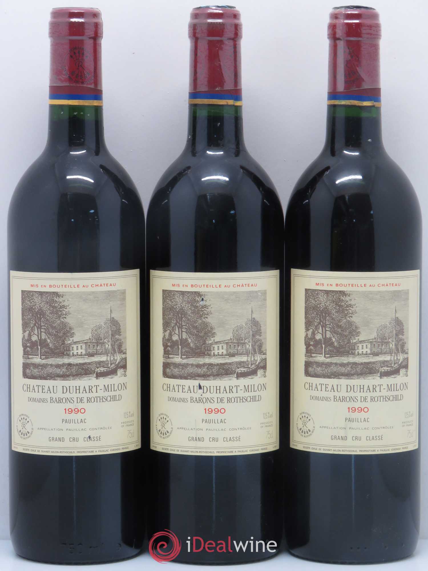 Château Duhart-Milon 4ème Grand Cru Classé 1990 - Lot de 3 bouteilles - 0