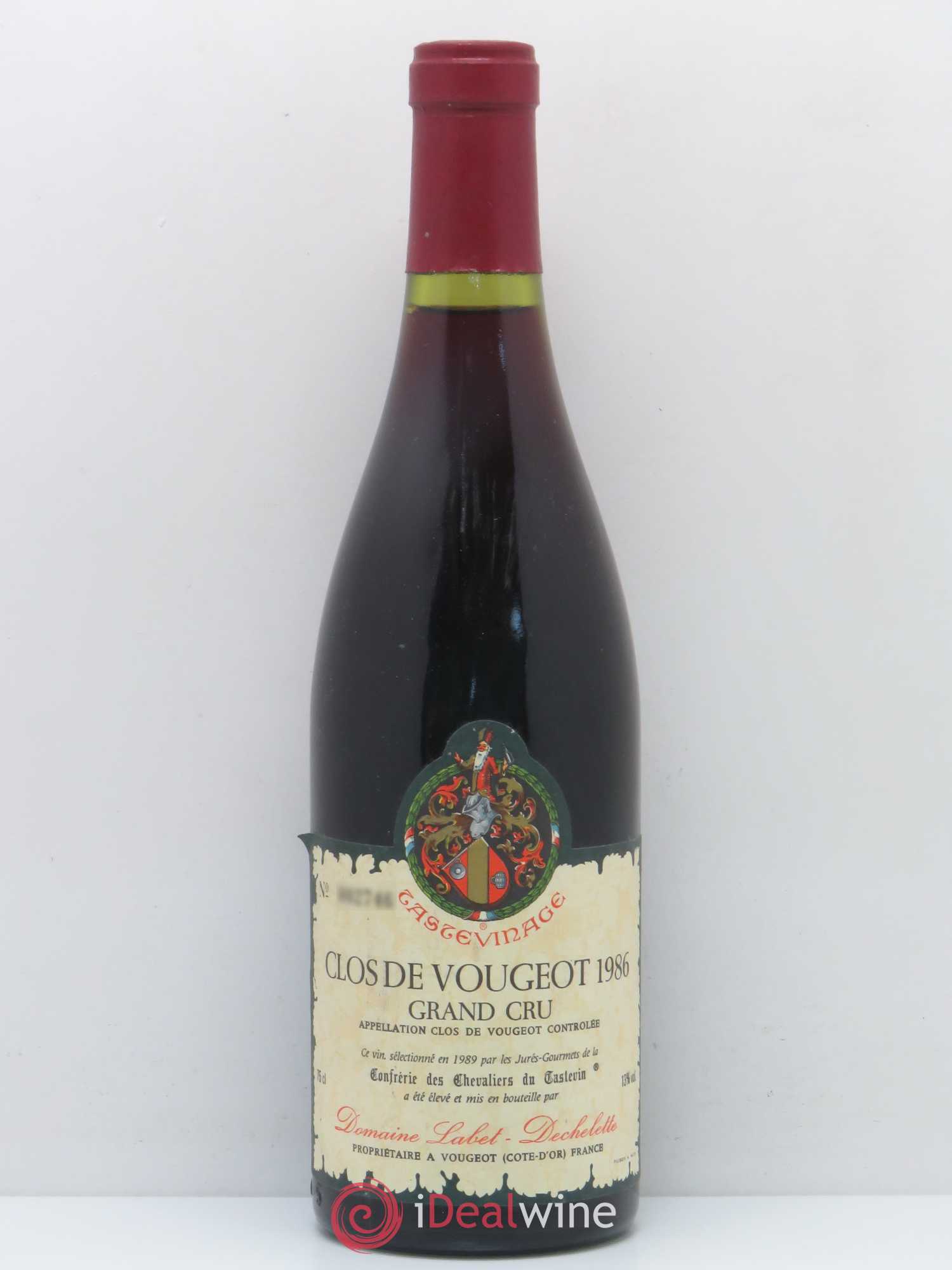 Clos de Vougeot Grand Cru Labet Dechelette Tastevinage 1986 - Lot de 1 bouteille - 0