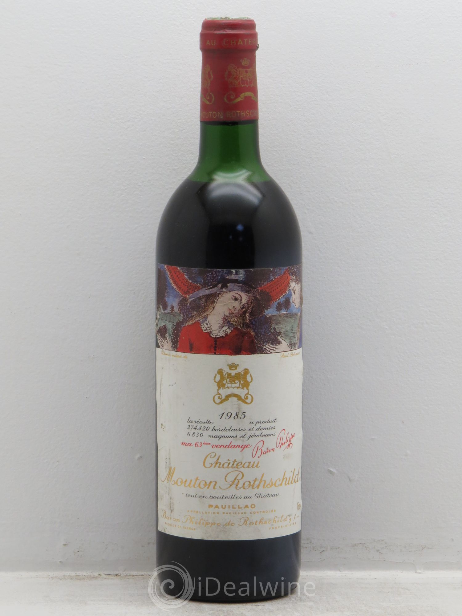 Château Mouton Rothschild 1er Grand Cru Classé 1985 - Lot de 1 bouteille - 0