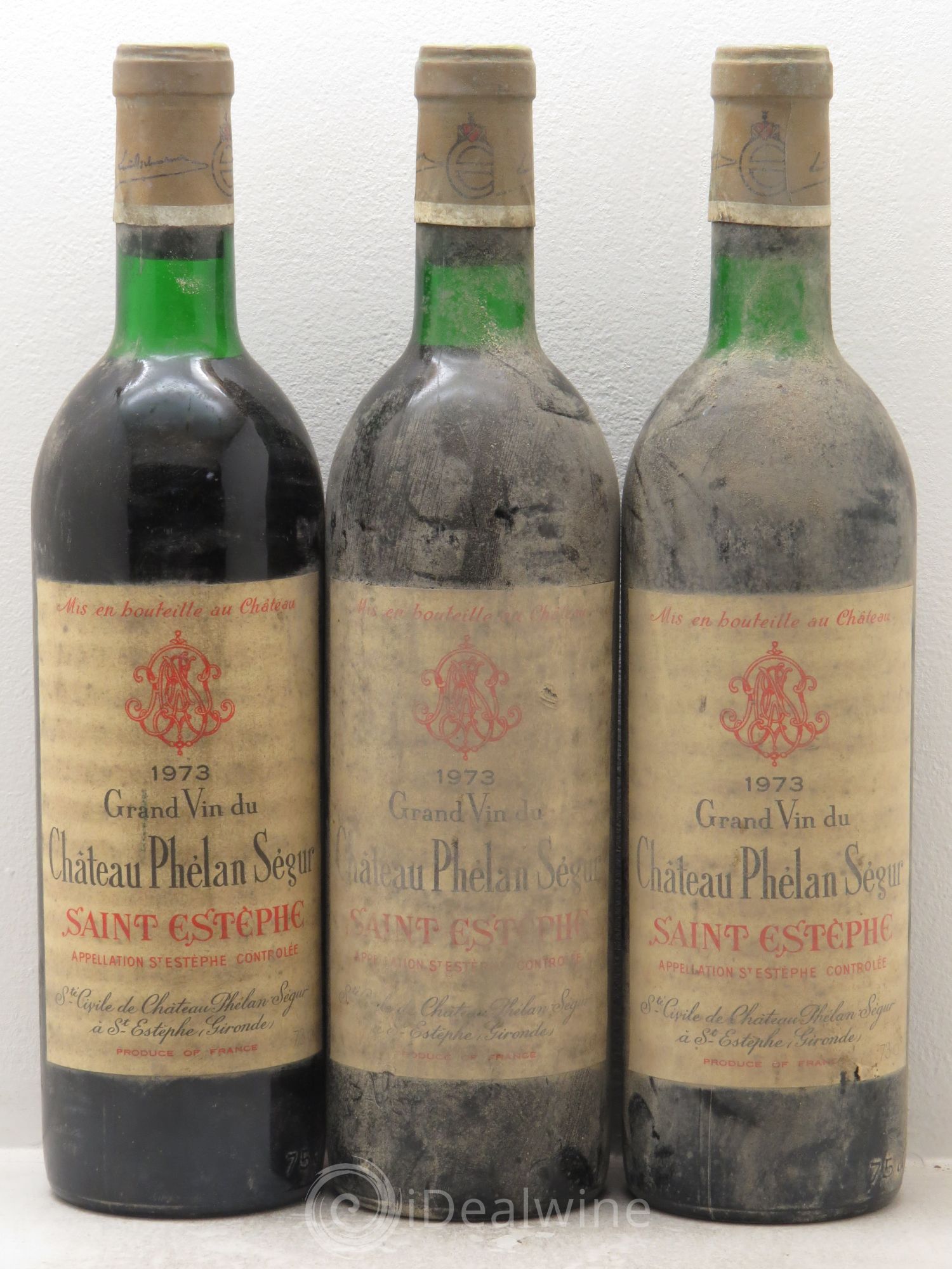 Château Phélan Ségur 1973 - Lot de 3 bouteilles - 0