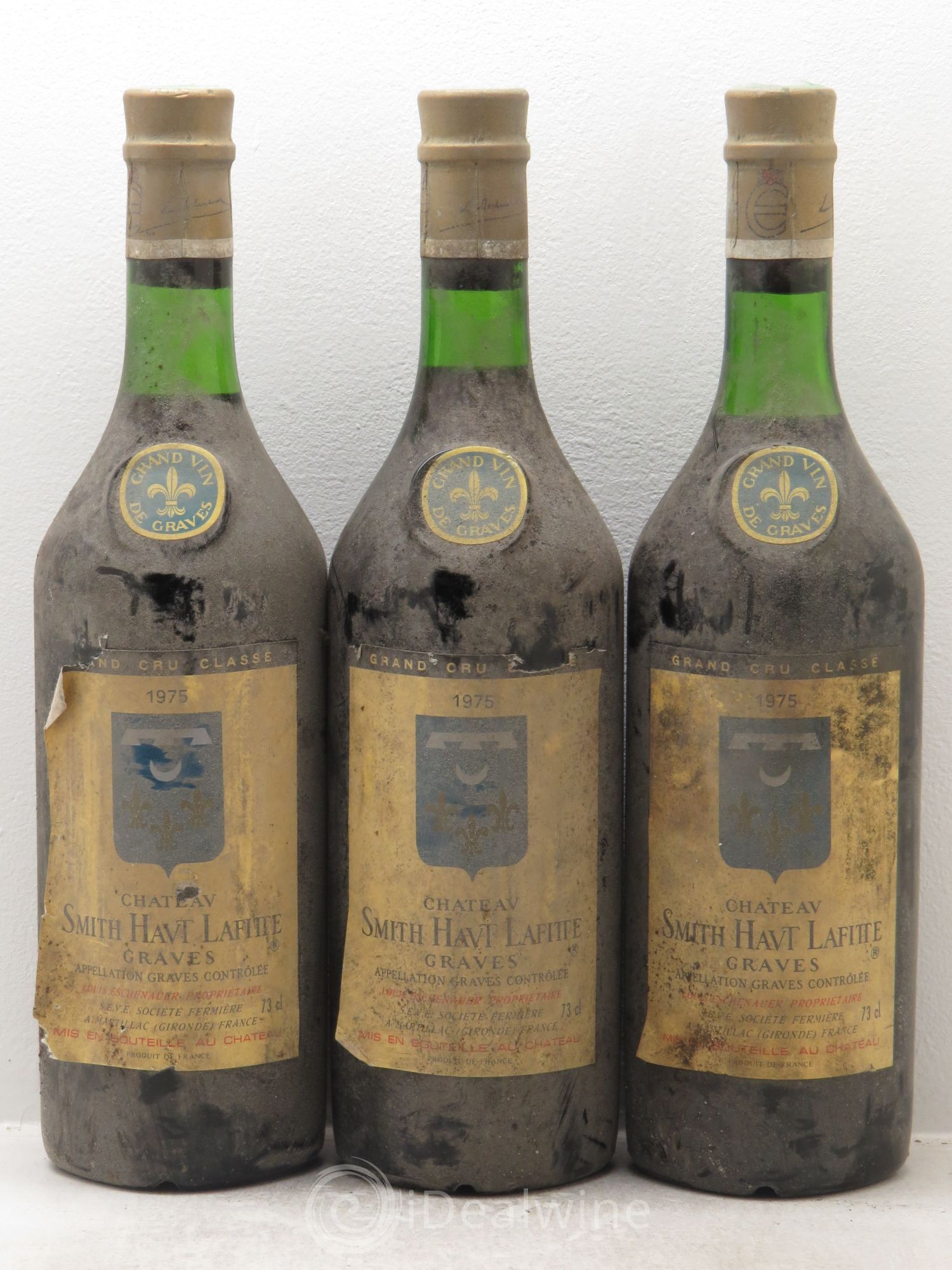 Château Smith Haut Lafitte Cru Classé de Graves 1975 - Lot de 3 bouteilles - 0
