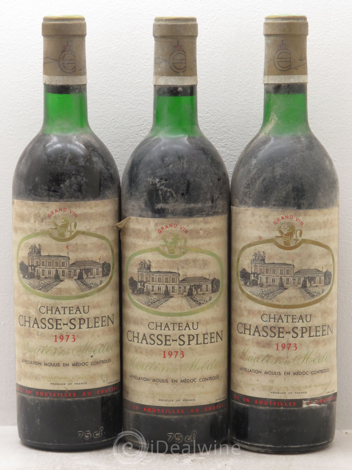 Château Chasse Spleen 1973 - Lot de 3 bouteilles - 0