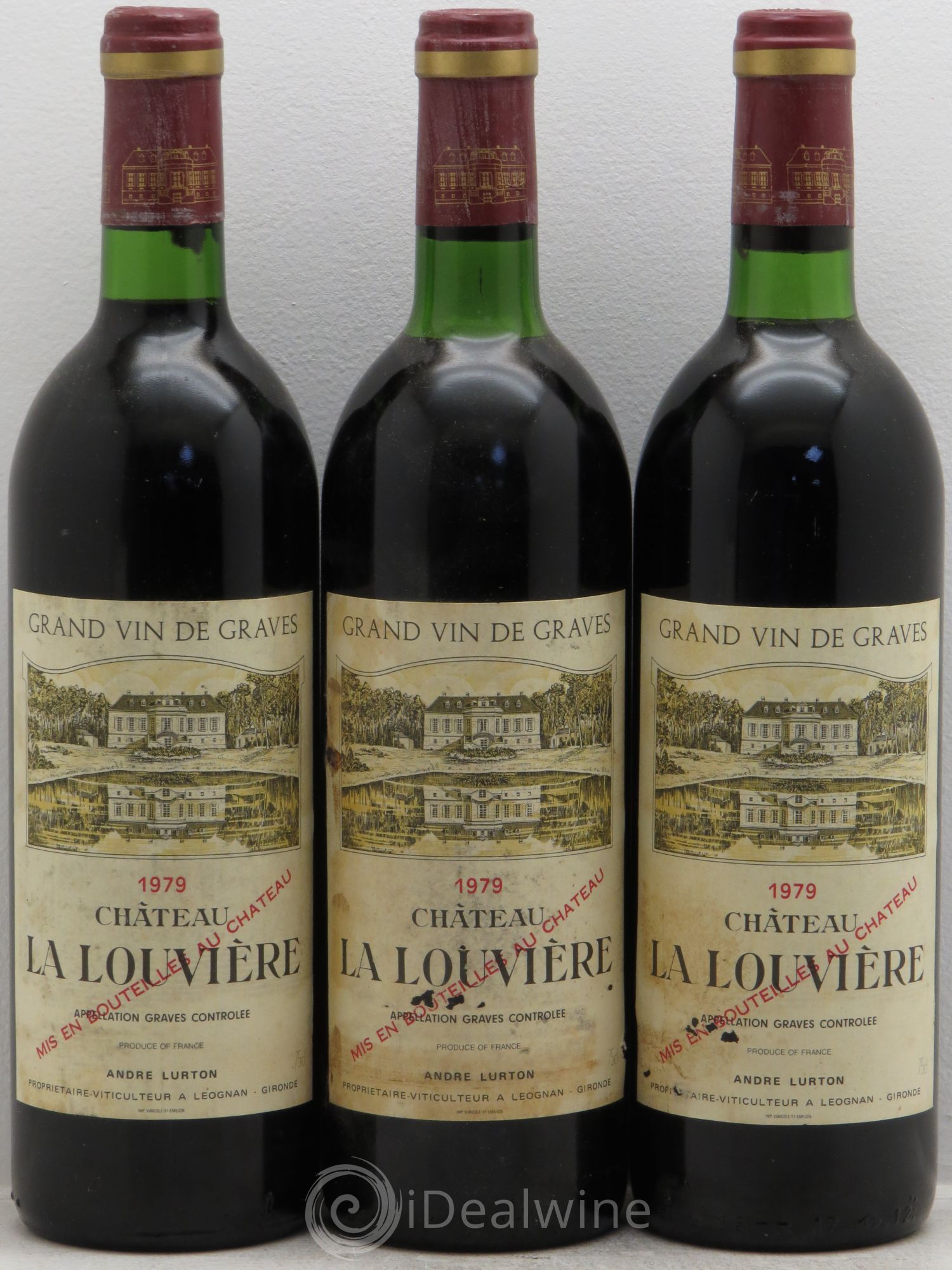 Château la Louvière 1979 - Lot de 3 bouteilles - 0