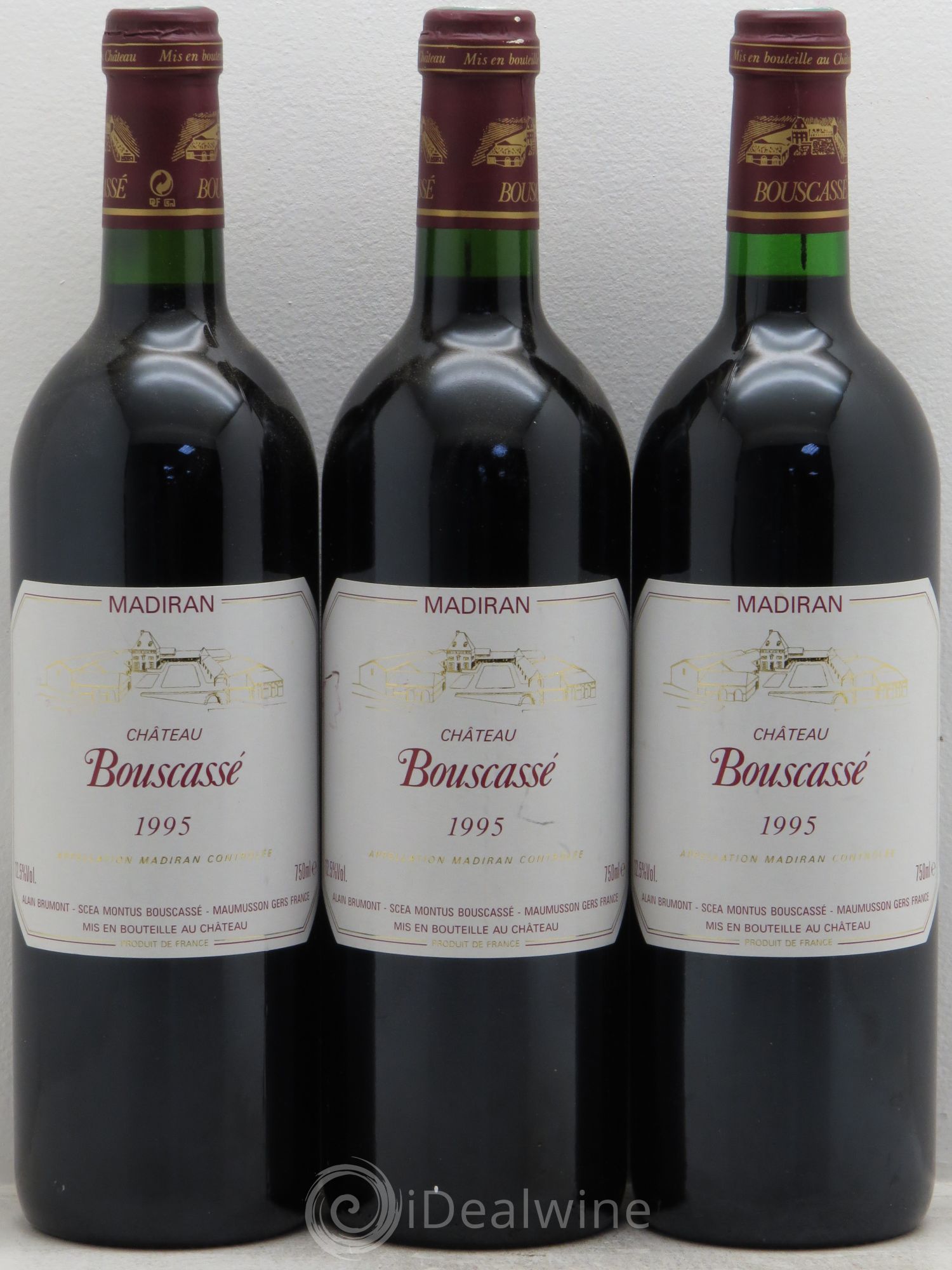 Madiran Château Bouscassé Alain Brumont 1995 - Lot de 3 bouteilles - 0