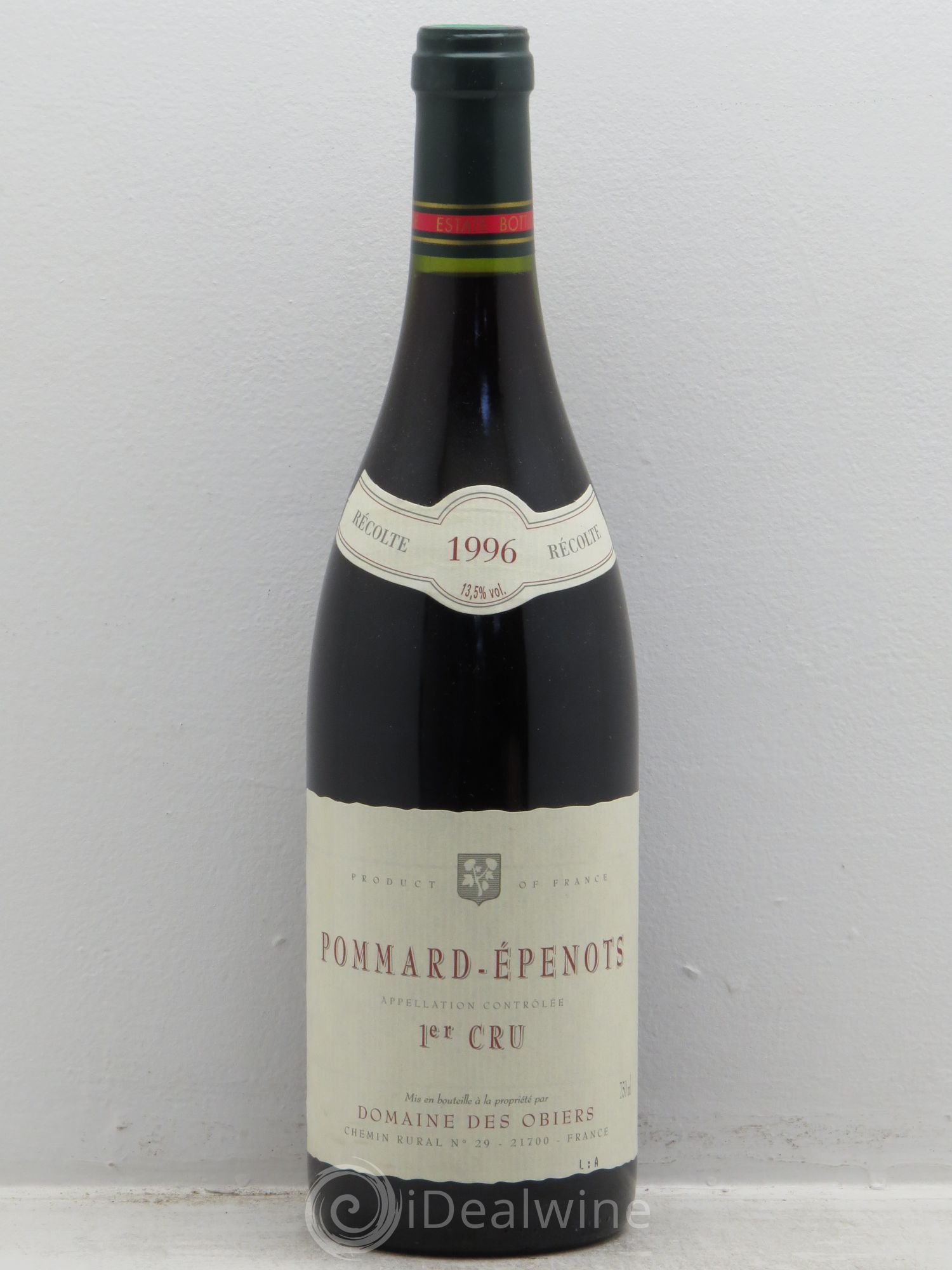 Pommard 1er Cru Domaine des Obiers 1996 - Posten von 1 Flasche - 0