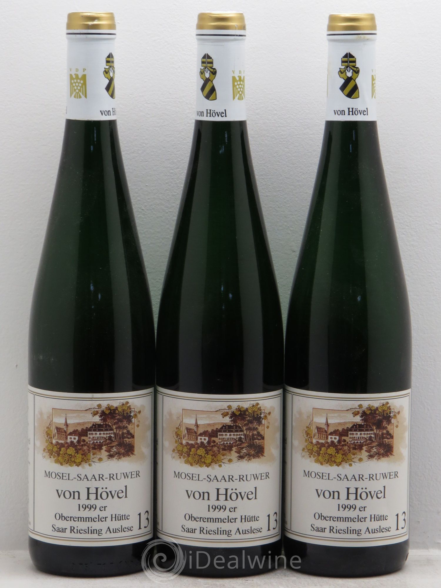 Allemagne Mosel-Saar Riesling Auslese 13 Mosel-Saar-Ruwer Von Hovel Oberemmeler Hutte Saar 1999 - Posten von 3 Flaschen - 0