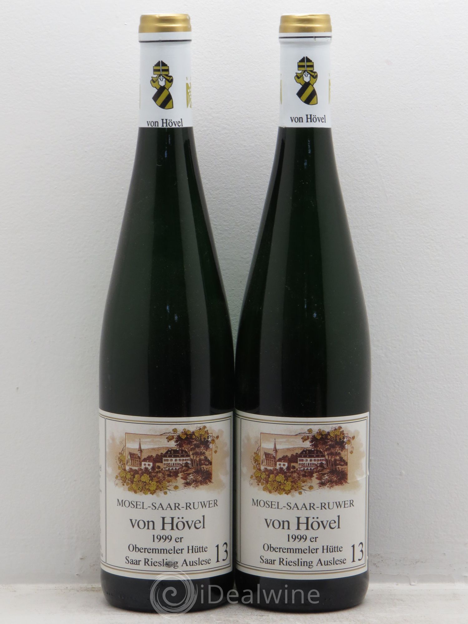 Allemagne Riesling Auslese .13.Mosel-Saar-Ruwer .Von Hovel .Oberemmeler Hutte .Saar 1999 - Posten von 2 Flaschen - 0