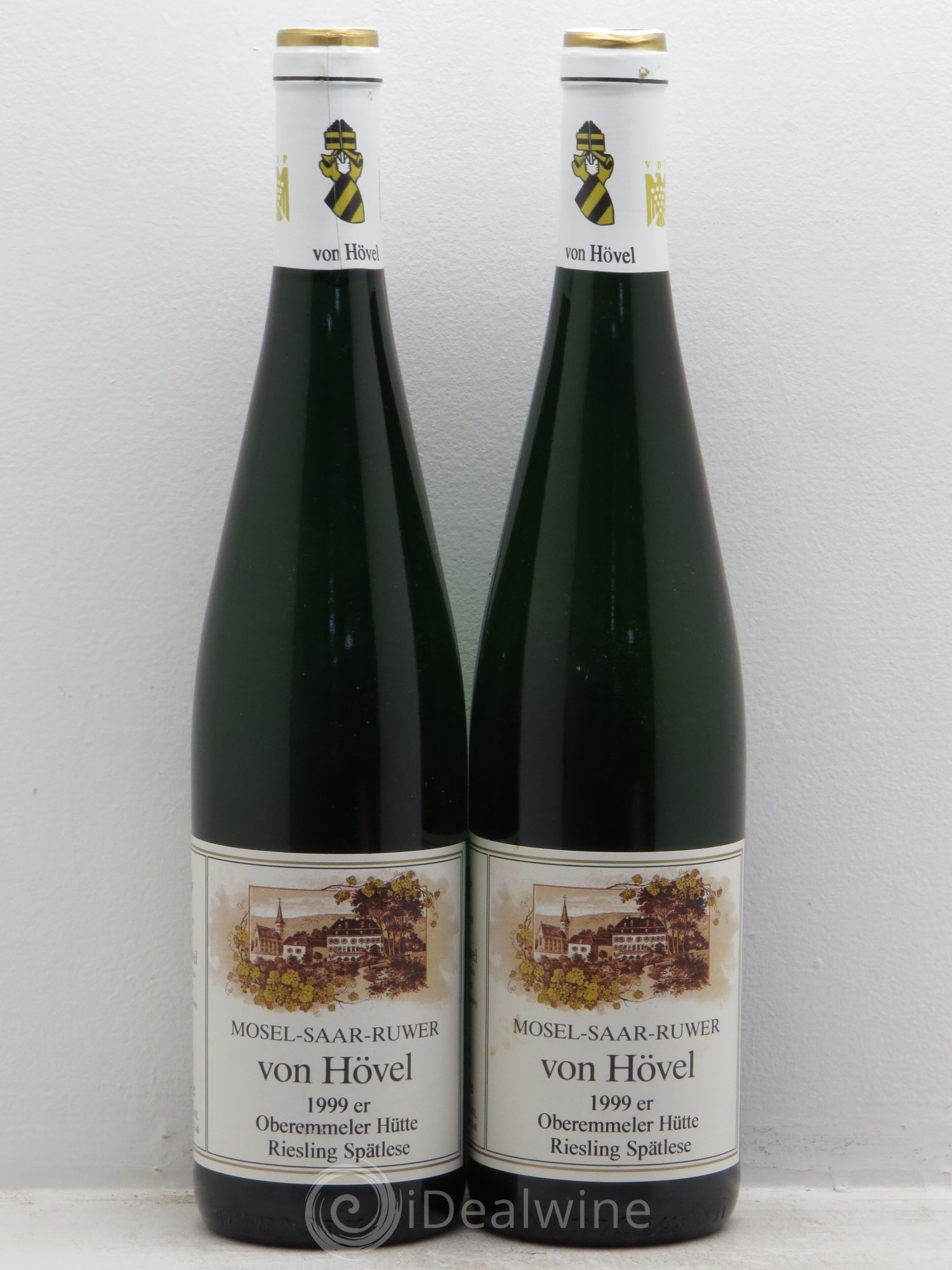 Allemagne Riesling Spatlese .Mosel-Saar-Ruwer .Von Hovel .Oberemmeler Hutte 1999 - Posten von 2 Flaschen - 0