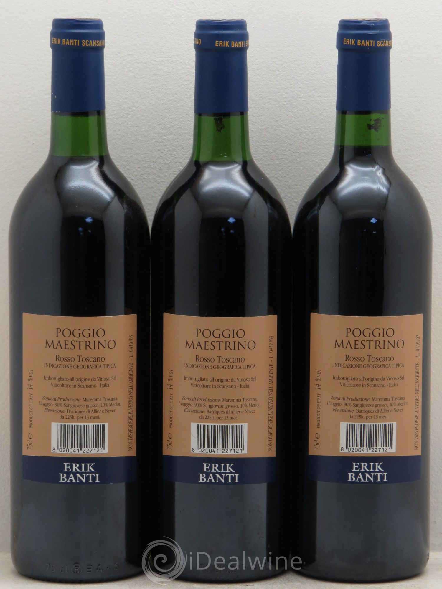 Toscana IGT poggio maestrino .anno quarto .erik banti 2000 - Posten von 3 Flaschen - 1