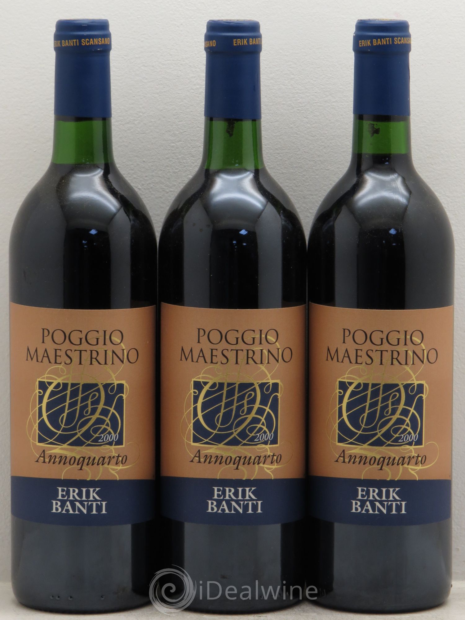 Toscana IGT poggio maestrino .anno quarto .erik banti 2000 - Posten von 3 Flaschen - 0