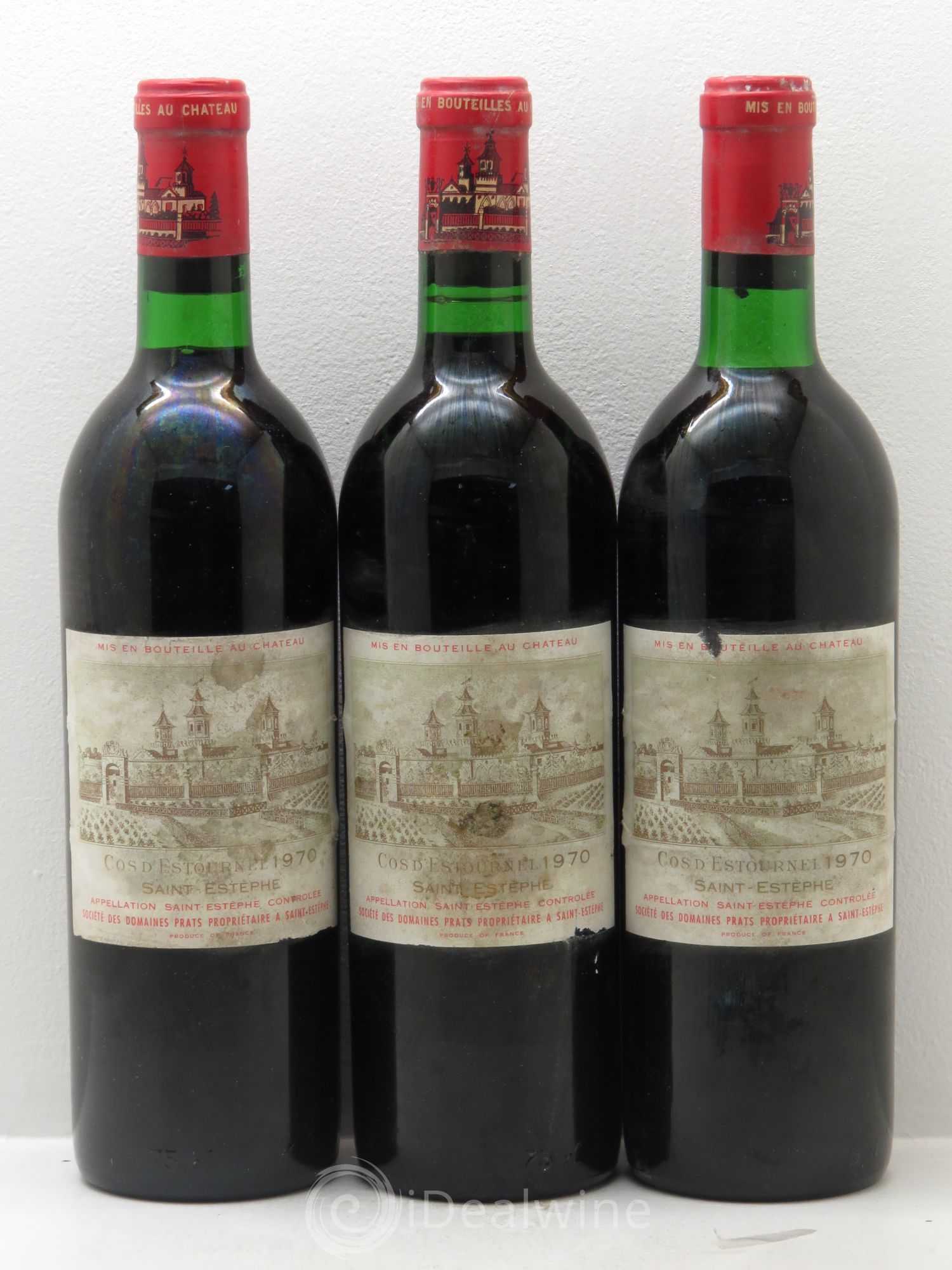 Cos d'Estournel 2ème Grand Cru Classé 1970 - Lot de 3 bouteilles - 0