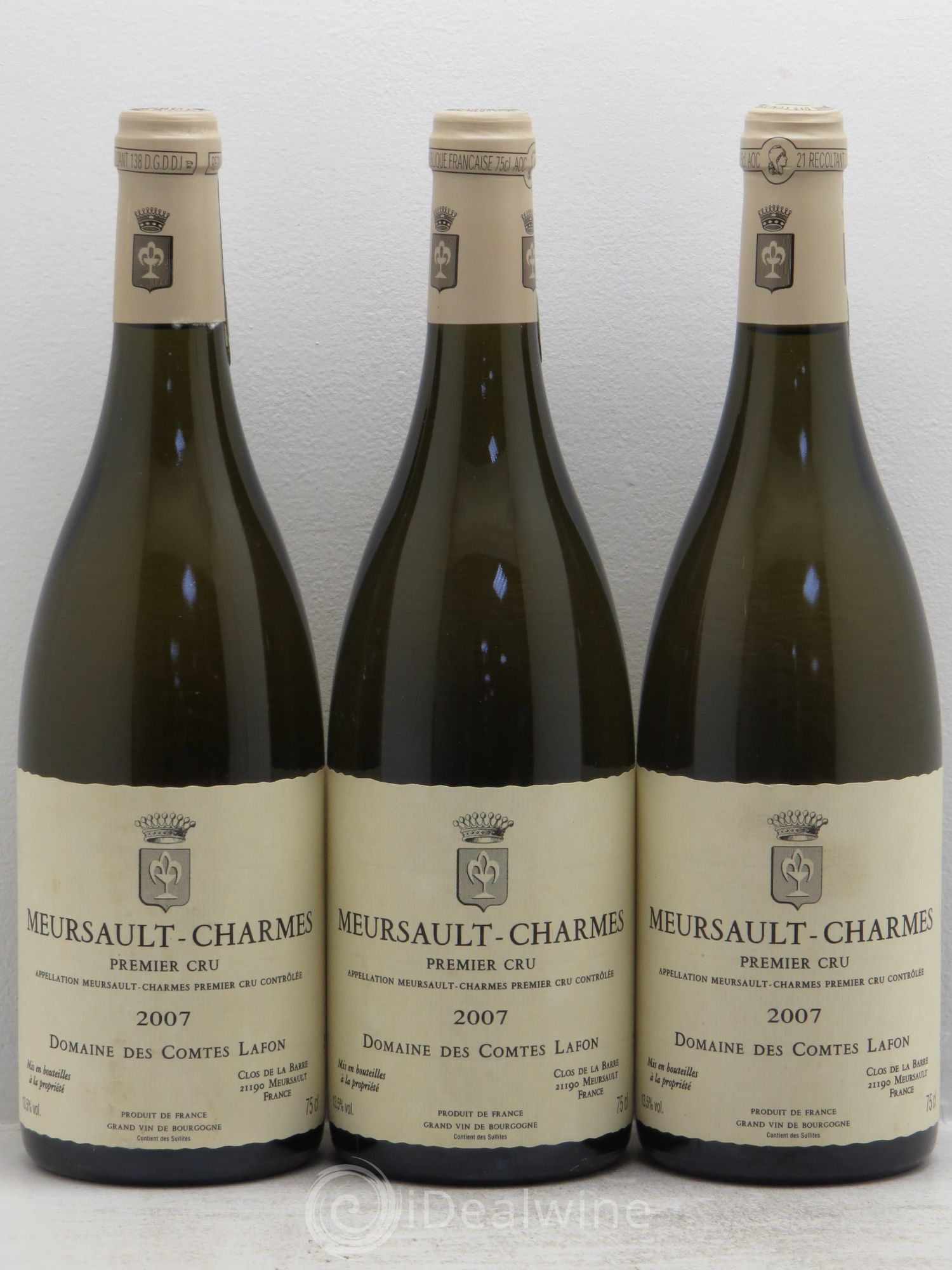 Meursault 1er Cru Charmes Comtes Lafon (Domaine des) 2007 - Lot de 3 bouteilles - 0