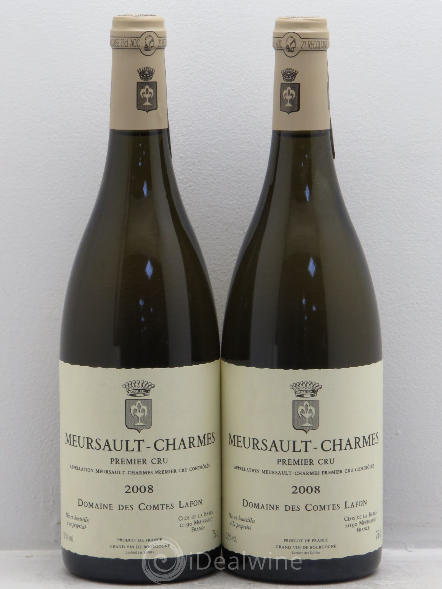 Meursault 1er Cru Charmes Comtes Lafon (Domaine des) 2008 - Lot de 2 bouteilles - 0