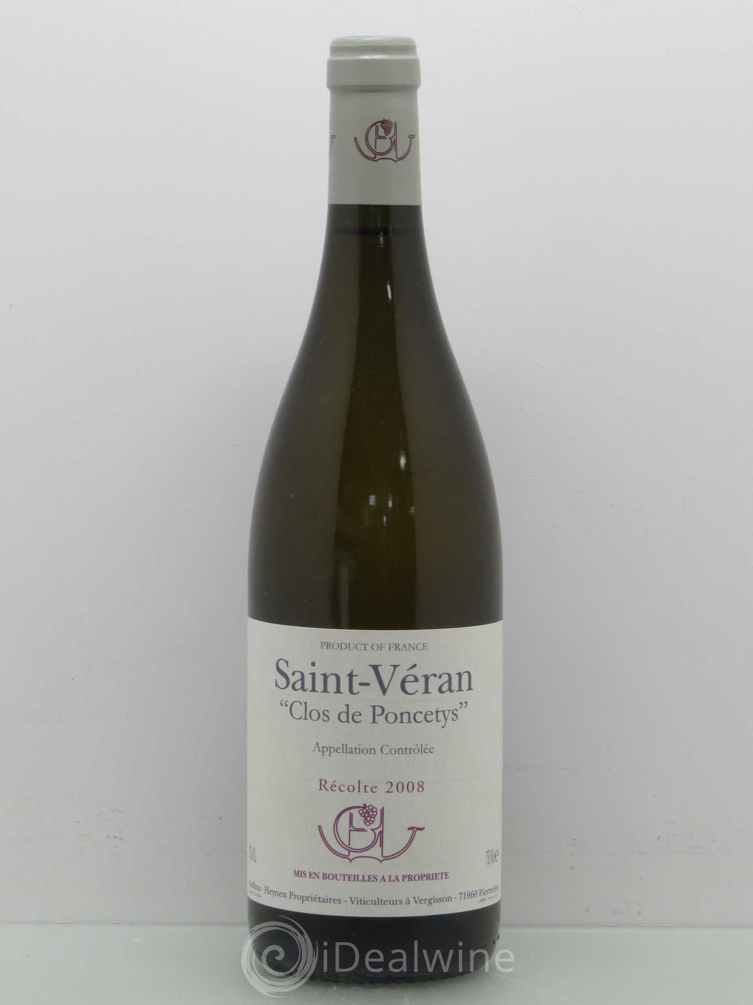 Saint-Véran Clos de Poncetys Guffens-Heynen 2008 - Lot de 1 bouteille - 0