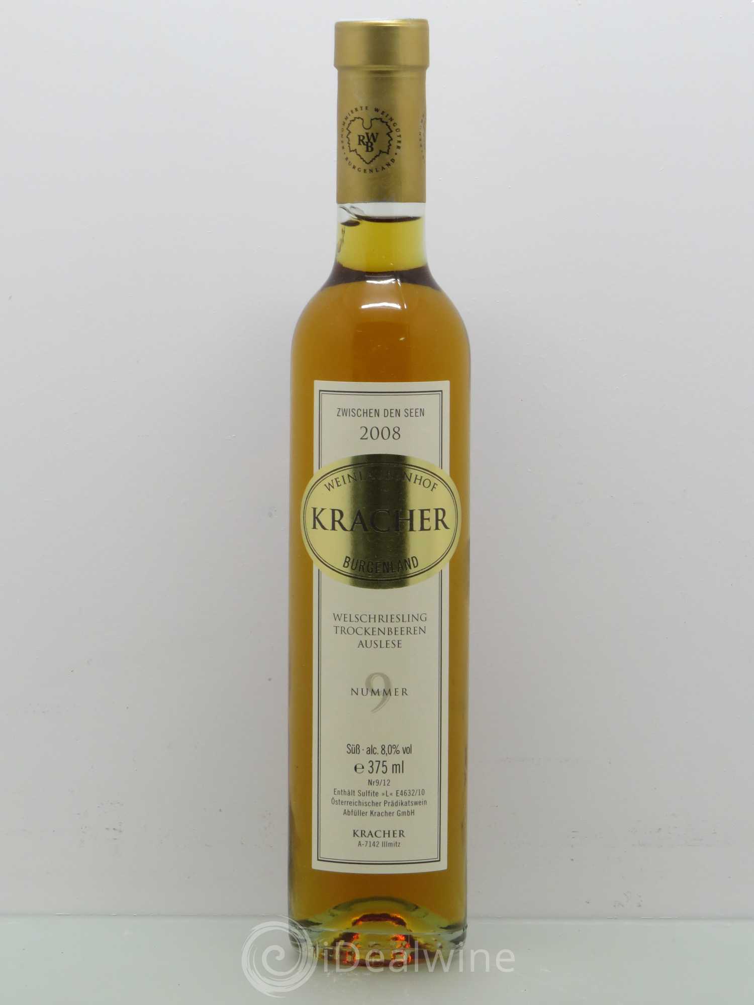 Autriche Welschriesling TBA n°9 Zwischen den Seen Scheurebe Weingut Alois KRACHER 2008 - Posten von 1 Demi-Flasche - 0