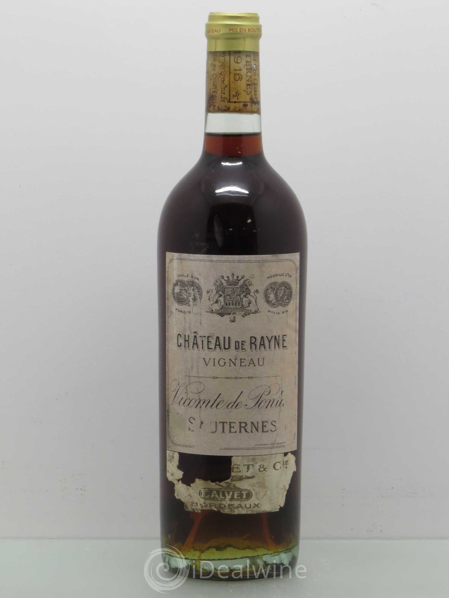 Château de Rayne Vigneau 1er Grand Cru Classé 1916 - Lotto di 1 bottiglia - 0
