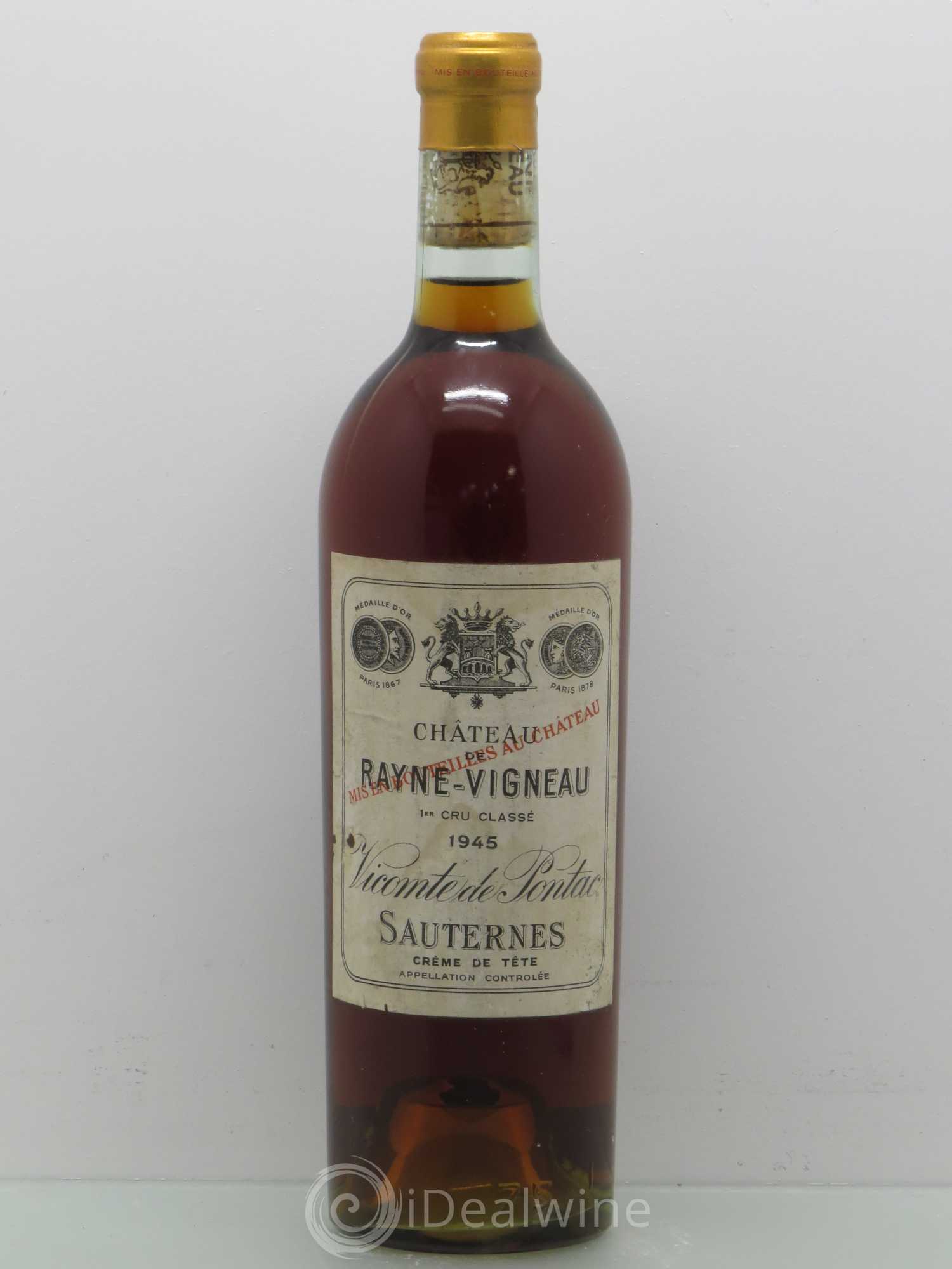 Château de Rayne Vigneau 1er Grand Cru Classé Creme de Tête 1945 - Lotto di 1 bottiglia - 0