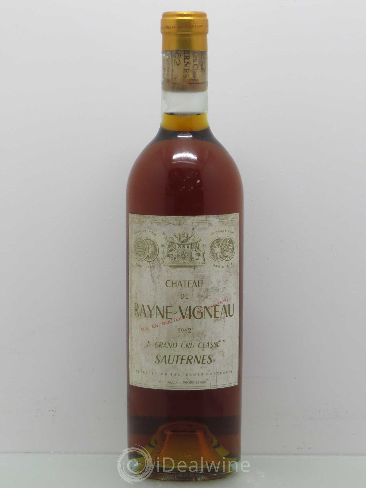 Château de Rayne Vigneau 1er Grand Cru Classé 1962 - Lotto di 1 bottiglia - 0