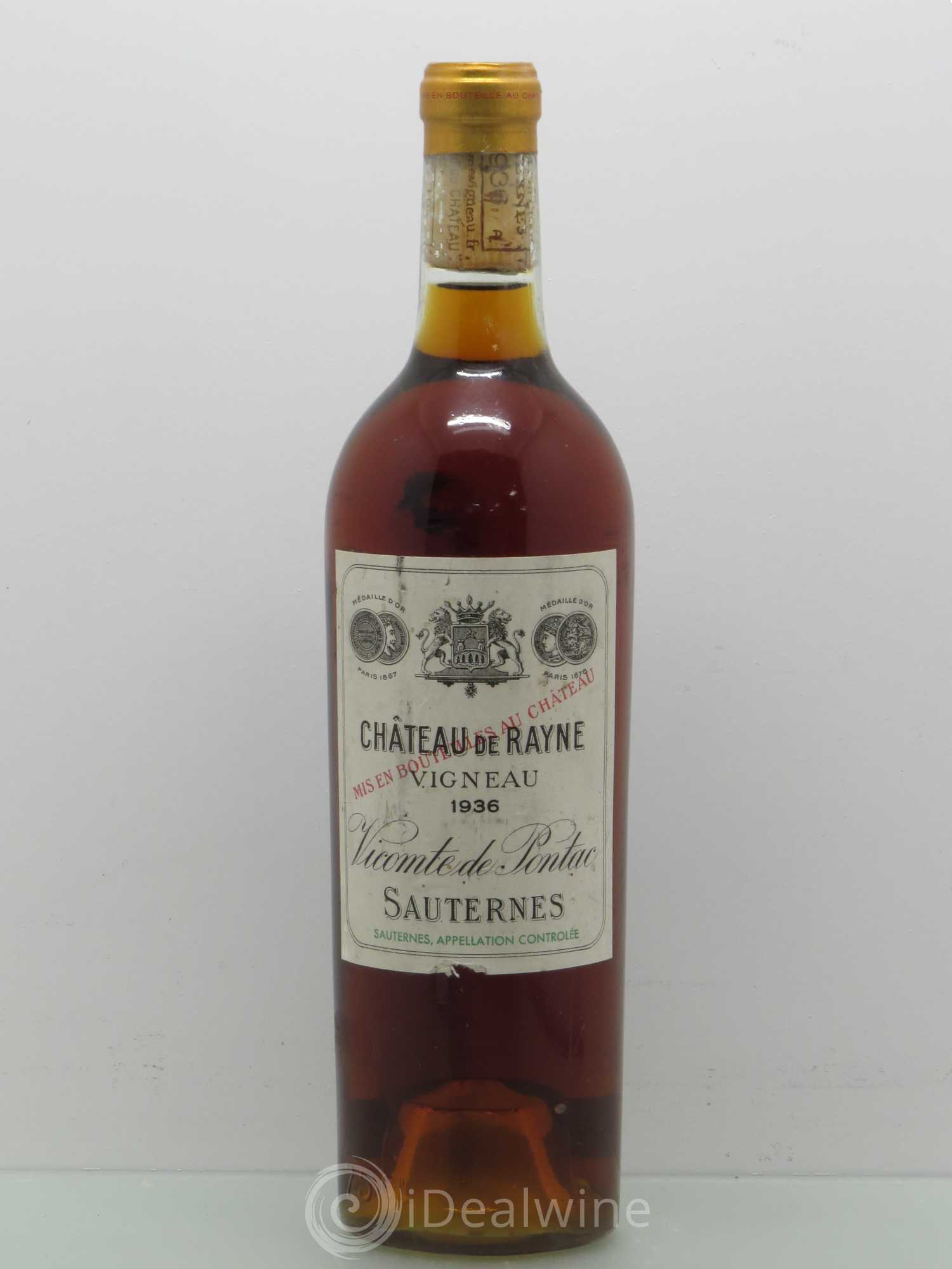 Château de Rayne Vigneau 1er Grand Cru Classé 1936 - Lotto di 1 bottiglia - 0