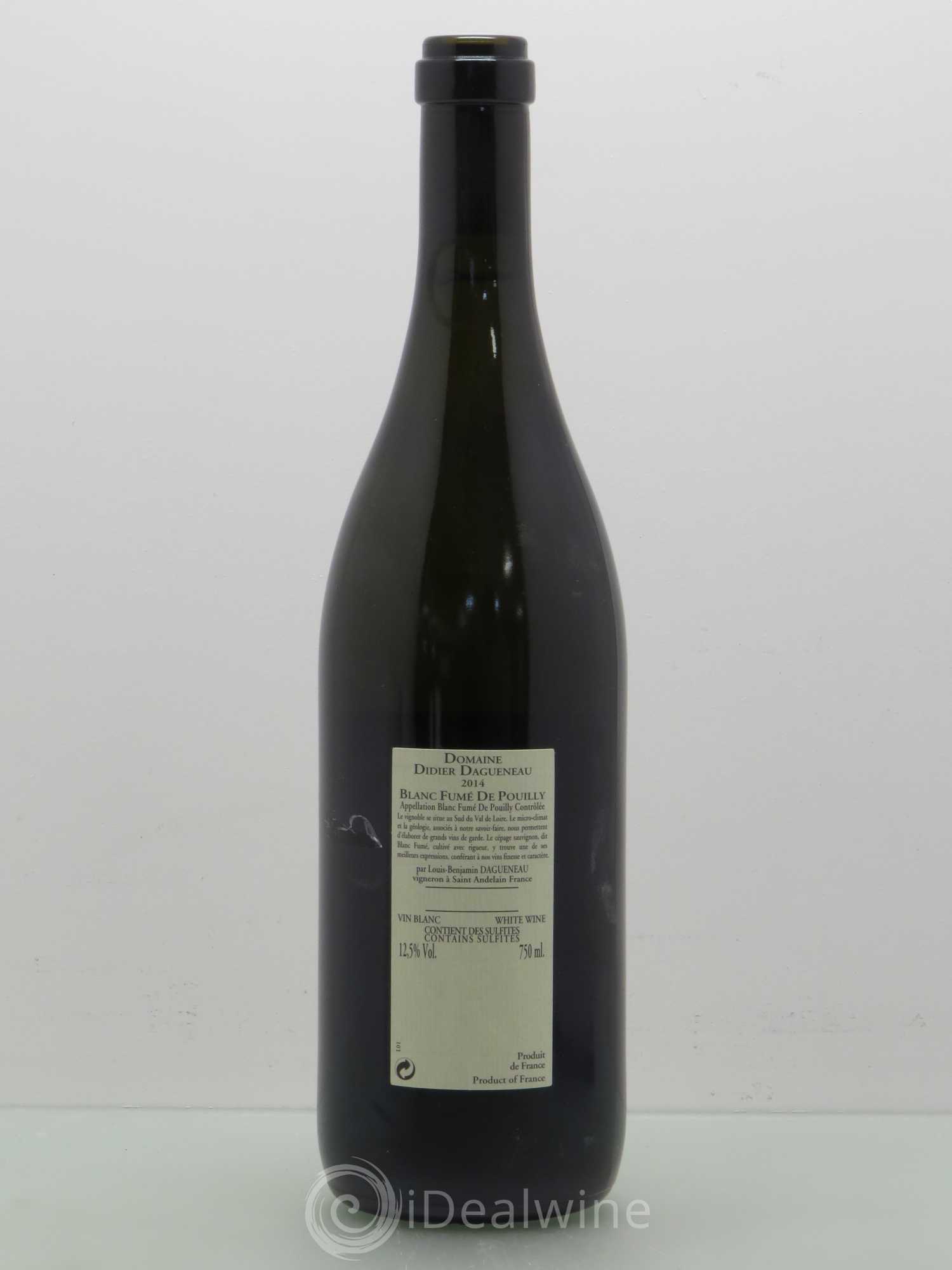 Pouilly-Fumé Blanc Fumé de Pouilly Dagueneau (Domaine Didier - Louis-Benjamin) 2014 - Lot de 1 bouteille - 1